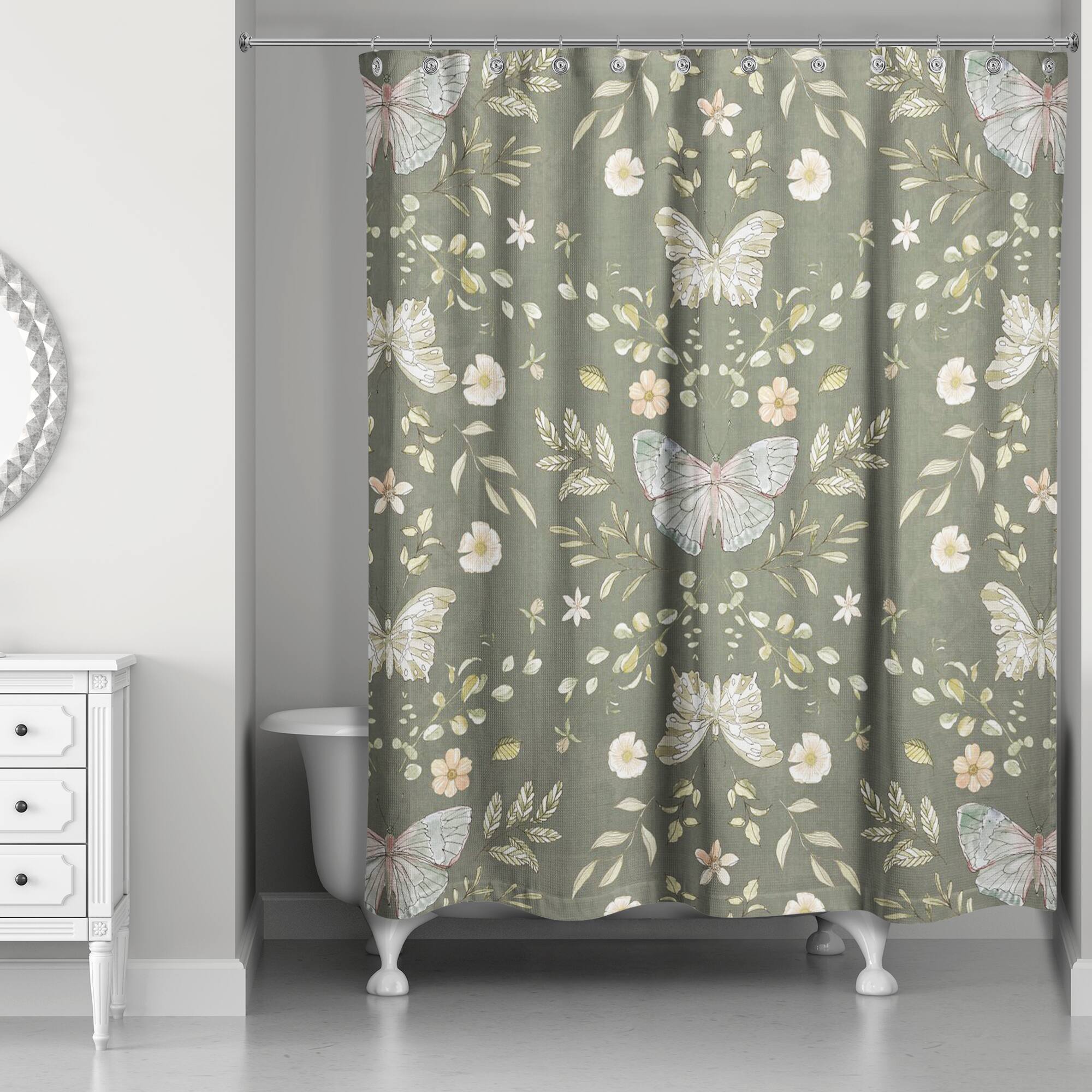 Butterfly Pattern Shower Curtain