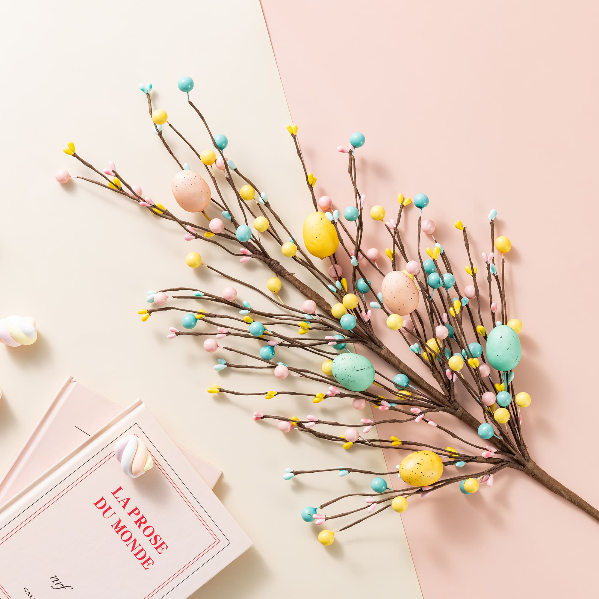 Glitzhome® 28" Easter Berries & Eggs Picks Set