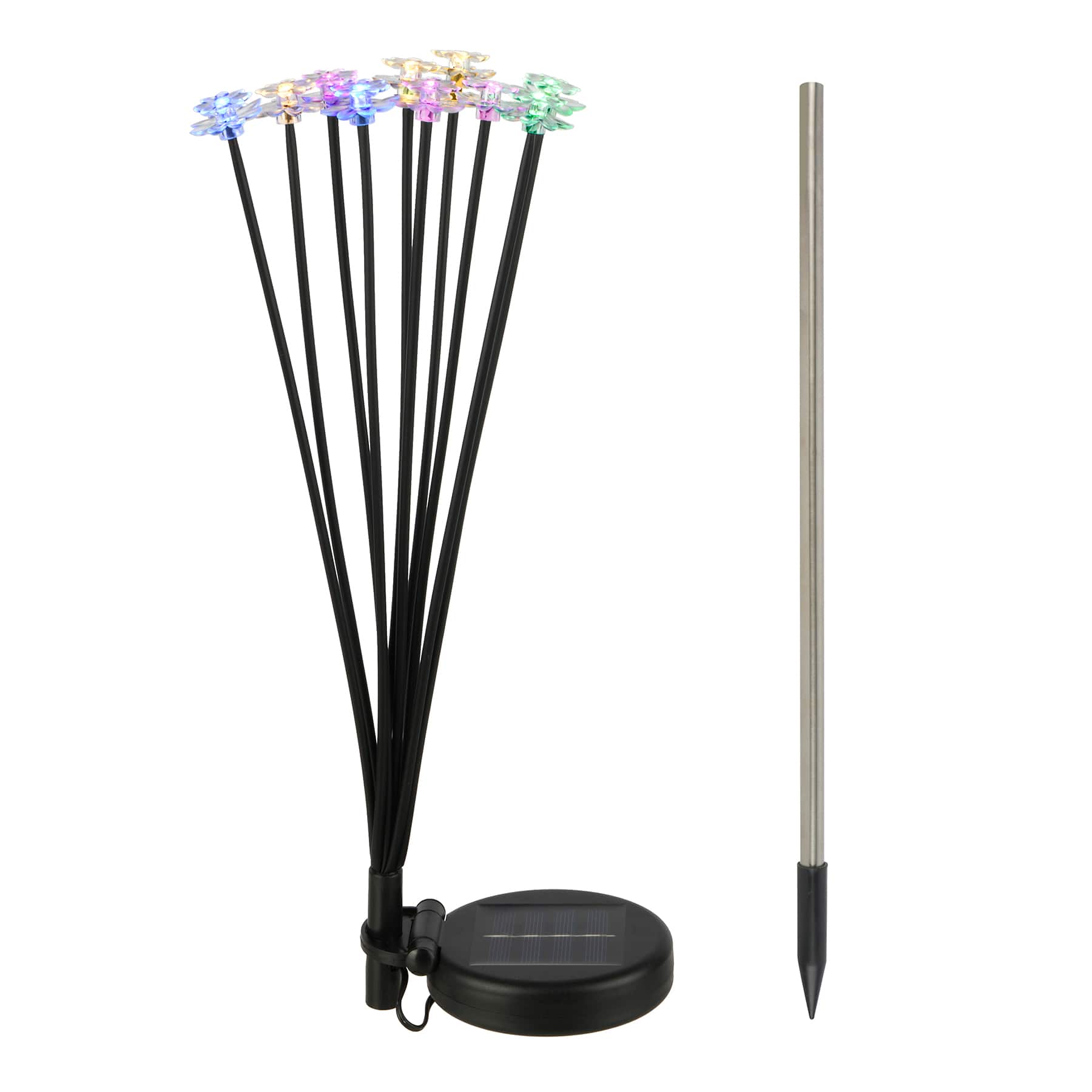 Multicolour LED Solar Flower Lights Set by Ashland®