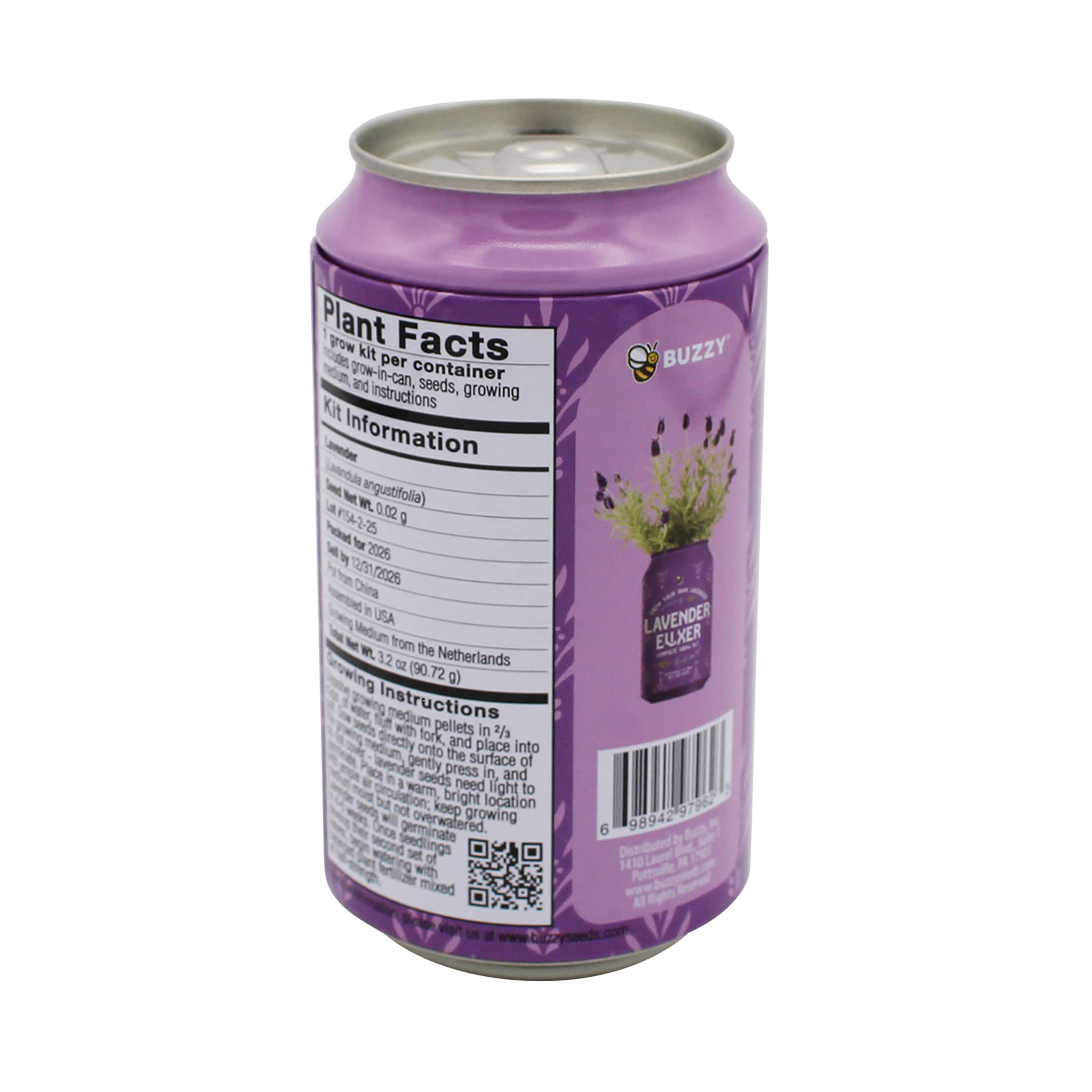 Buzzy® Lavender Soda Can Complete Grow Kit
