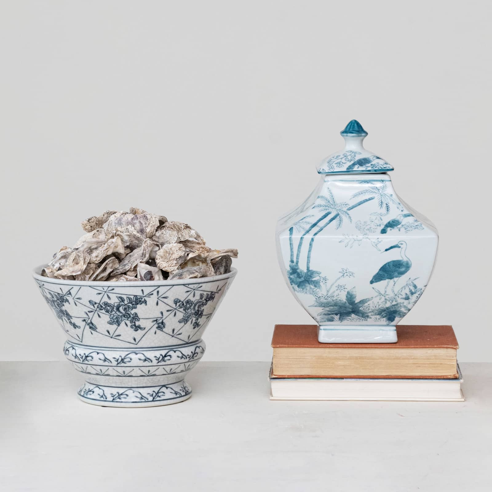 Hello Honey® 10" Blue & White Round Blossom Porcelain Bowl