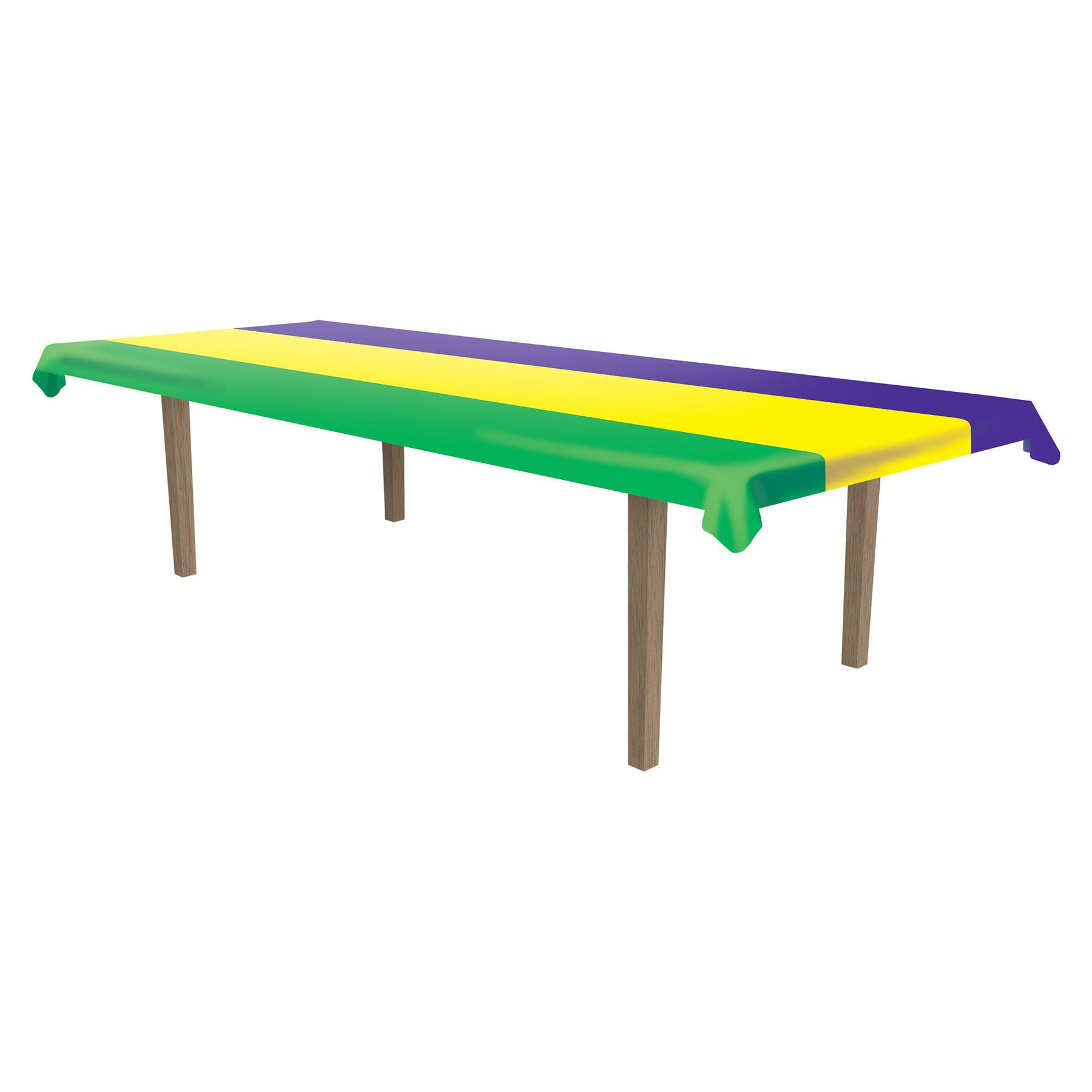 Beistle 40" x 100ft. Mardi Gras Plastic Table Roll