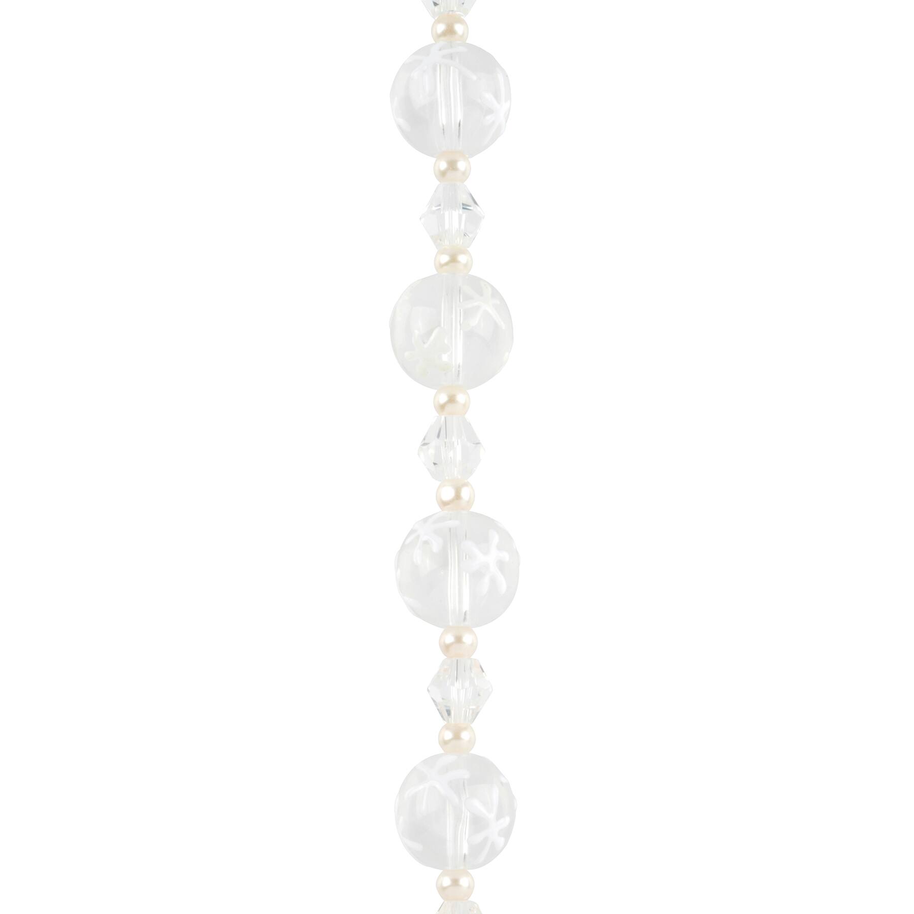 Snowflake Lampwork Glass Round Bead Mix by Bead Landing™