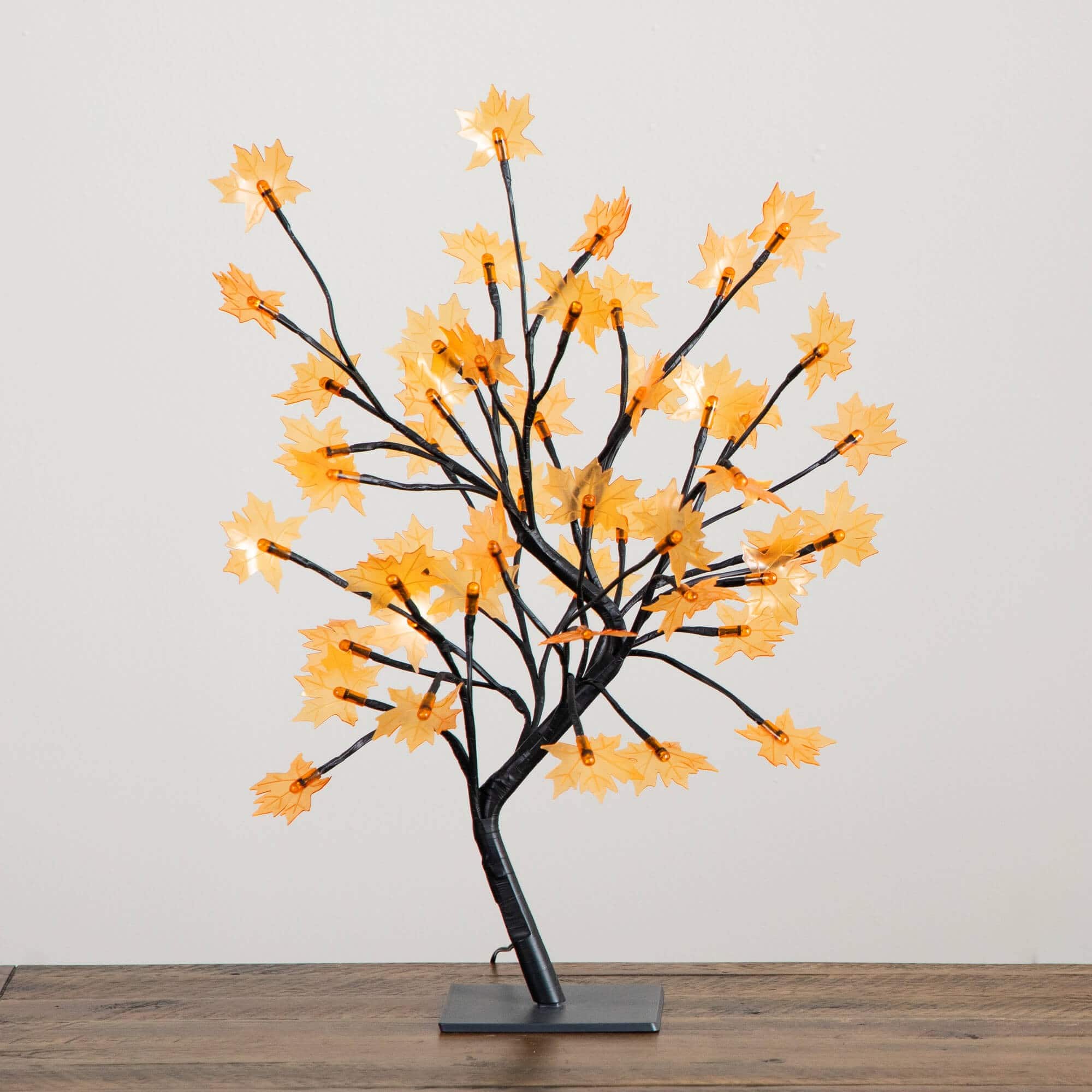 18in. Pre-Lit Autumn Artificial Maple Fall Tree with 48 Warm White LED Maple Shaped Lights