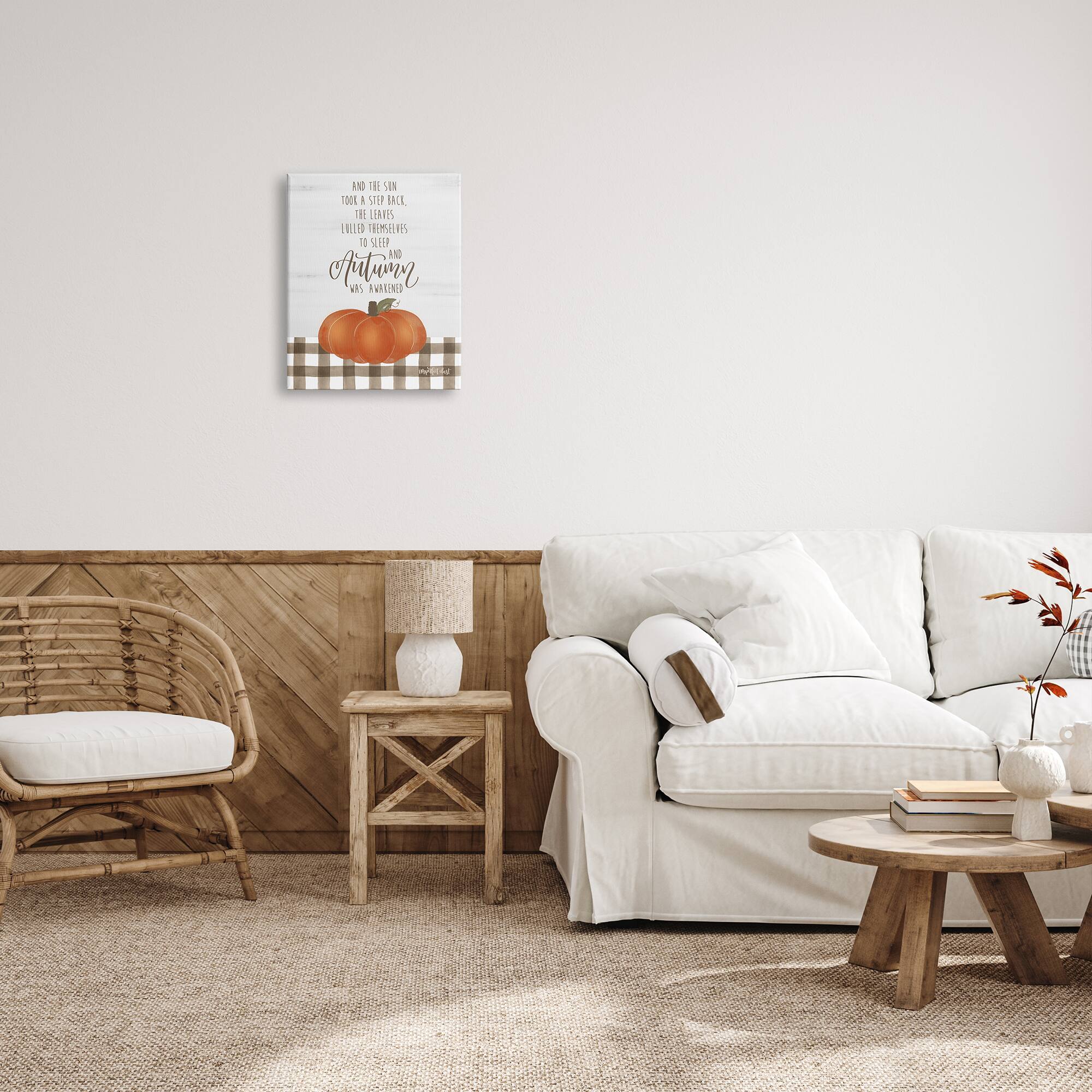 Stupell Industries Autumn Seasonal Phrase Canvas Wall Art