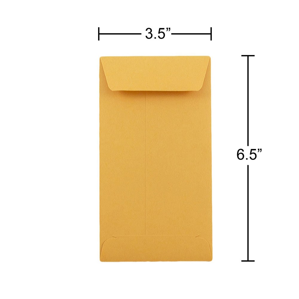 JAM Paper 3.5" x 6.5" Brown Kraft Recycled Coin Business Envelopes, 100ct.