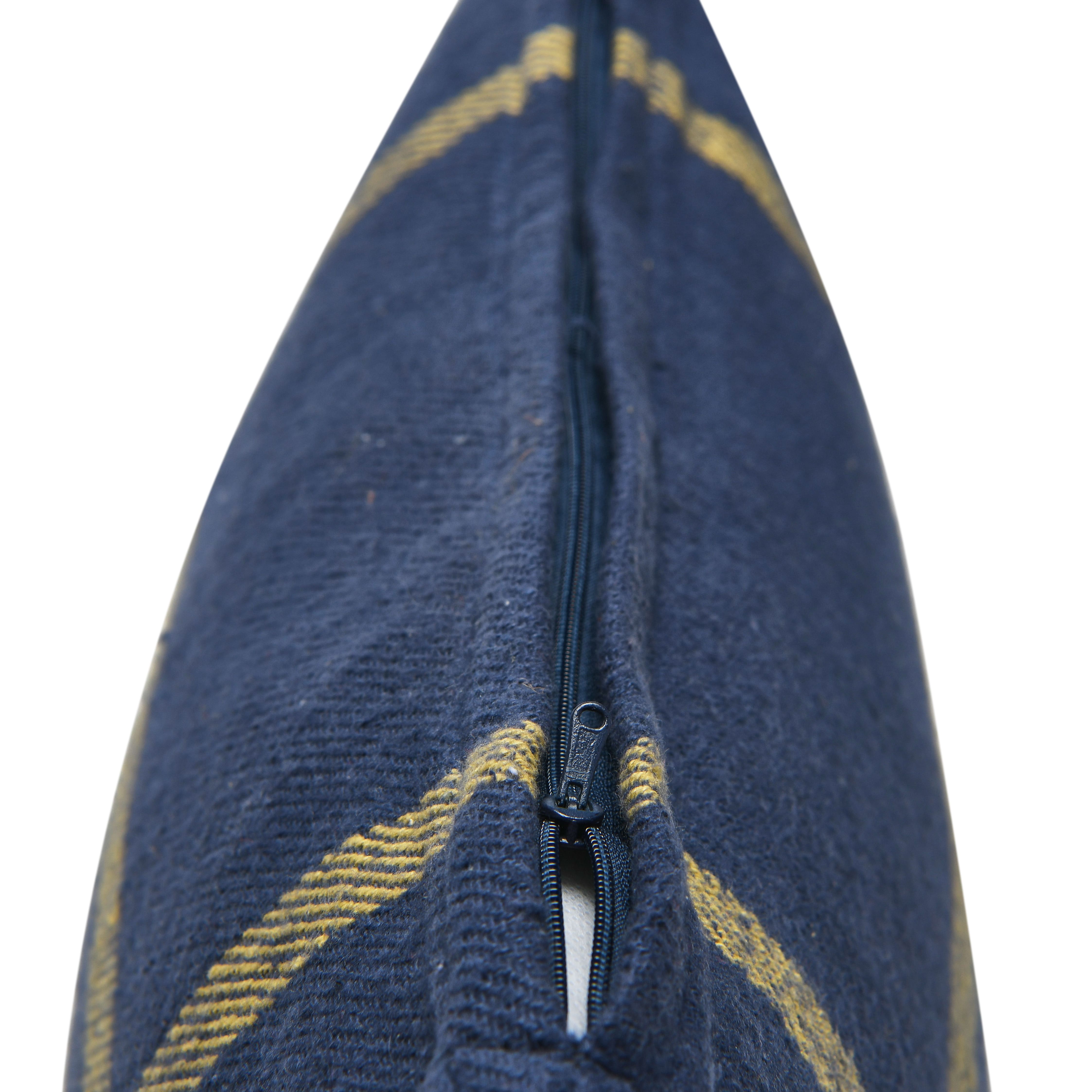 Hello Honey® Blue & Citron Plaid Cotton Flannel Pillow with Fringe