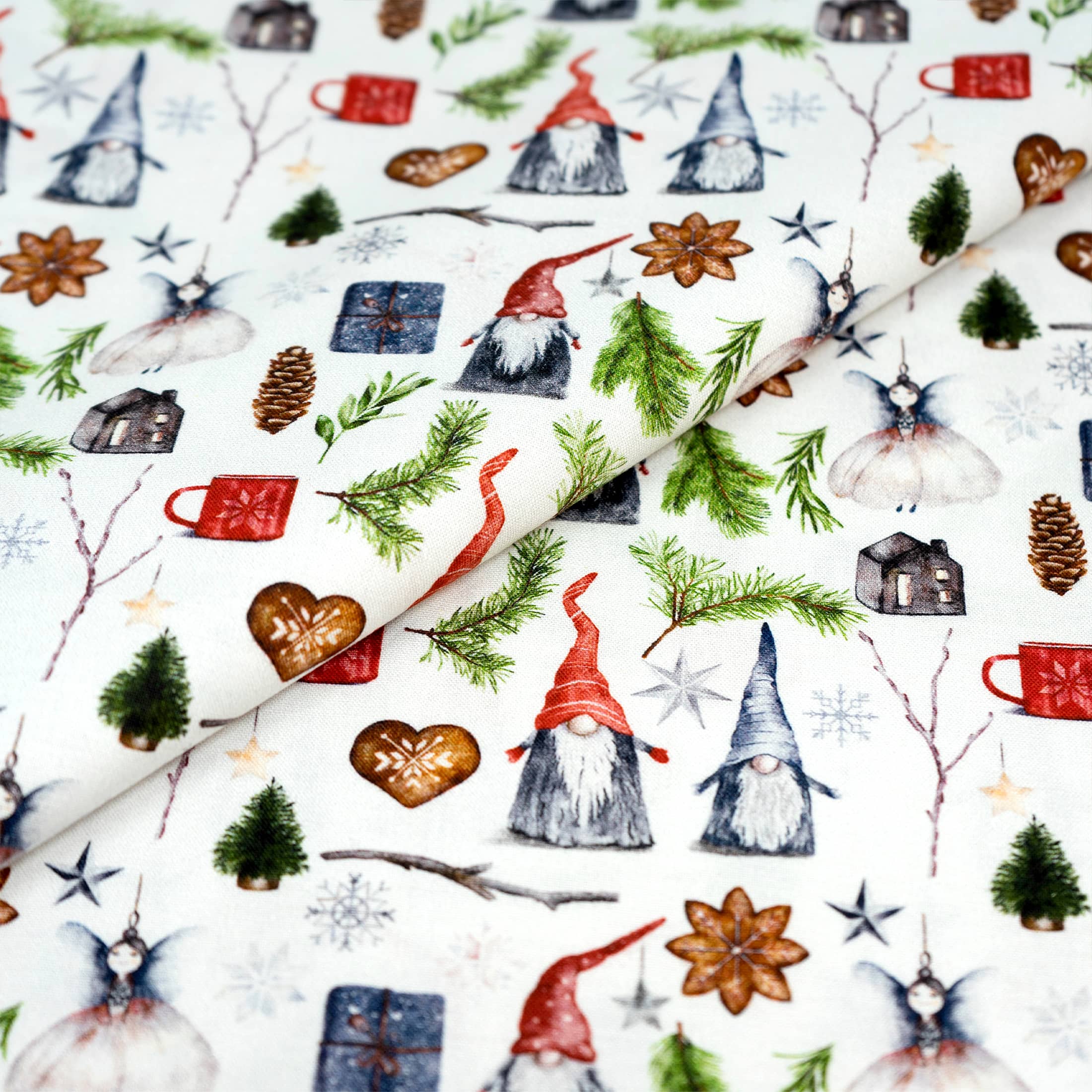 SINGER Scandinavian Christmas Print Ringspun Cotton Fabric Bundle