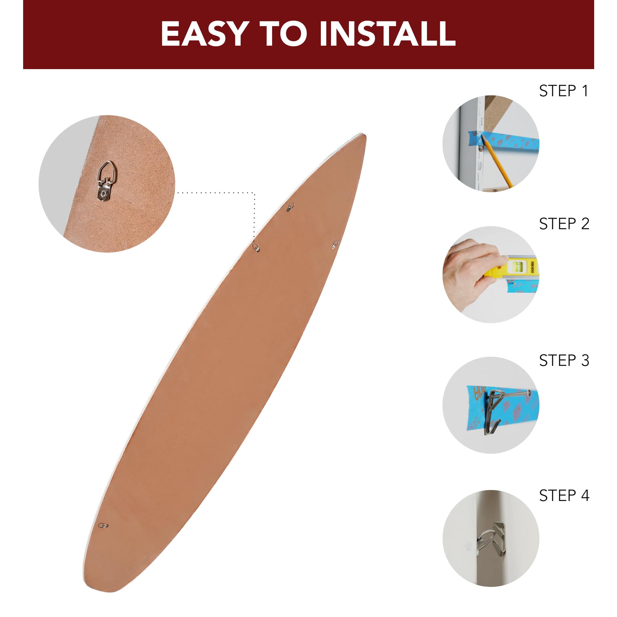 American Art Decor Dogtown Collage Surfboard Plaque Wall Sign - 15" x 59.625"