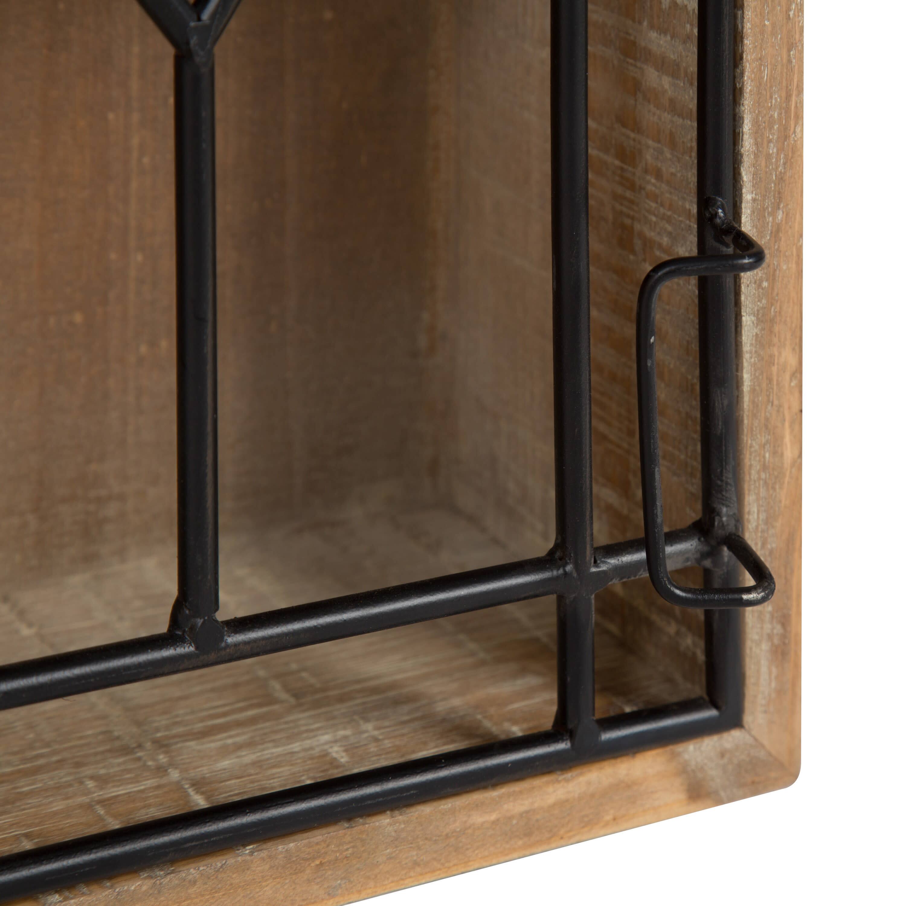 Kate and Laurel Megara Decorative Farmhouse Chic Wall Mounted Display Cupboard