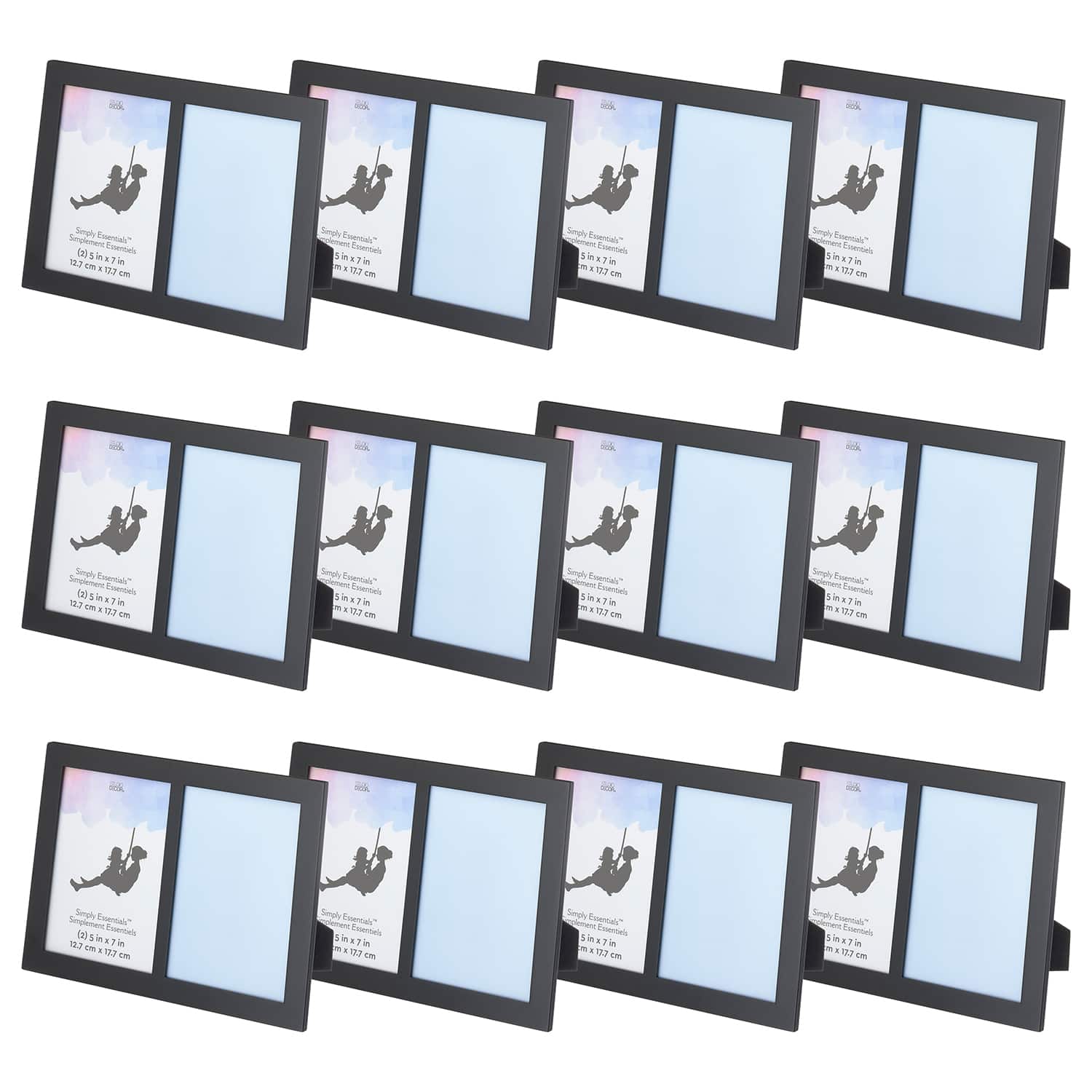 12 Pack: 2 Opening Black 5" x 7" Frame, Simply Essentials™ by Studio Décor®