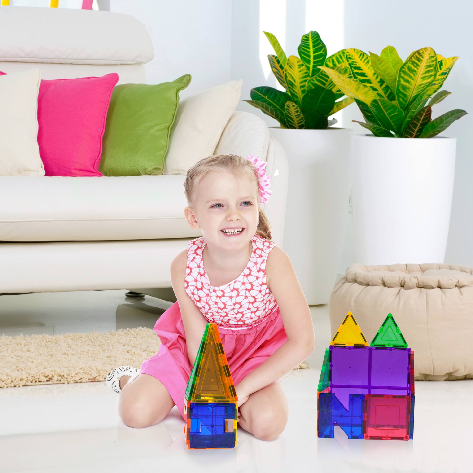 PicassoTiles® 33 Piece Magnetic Tiles