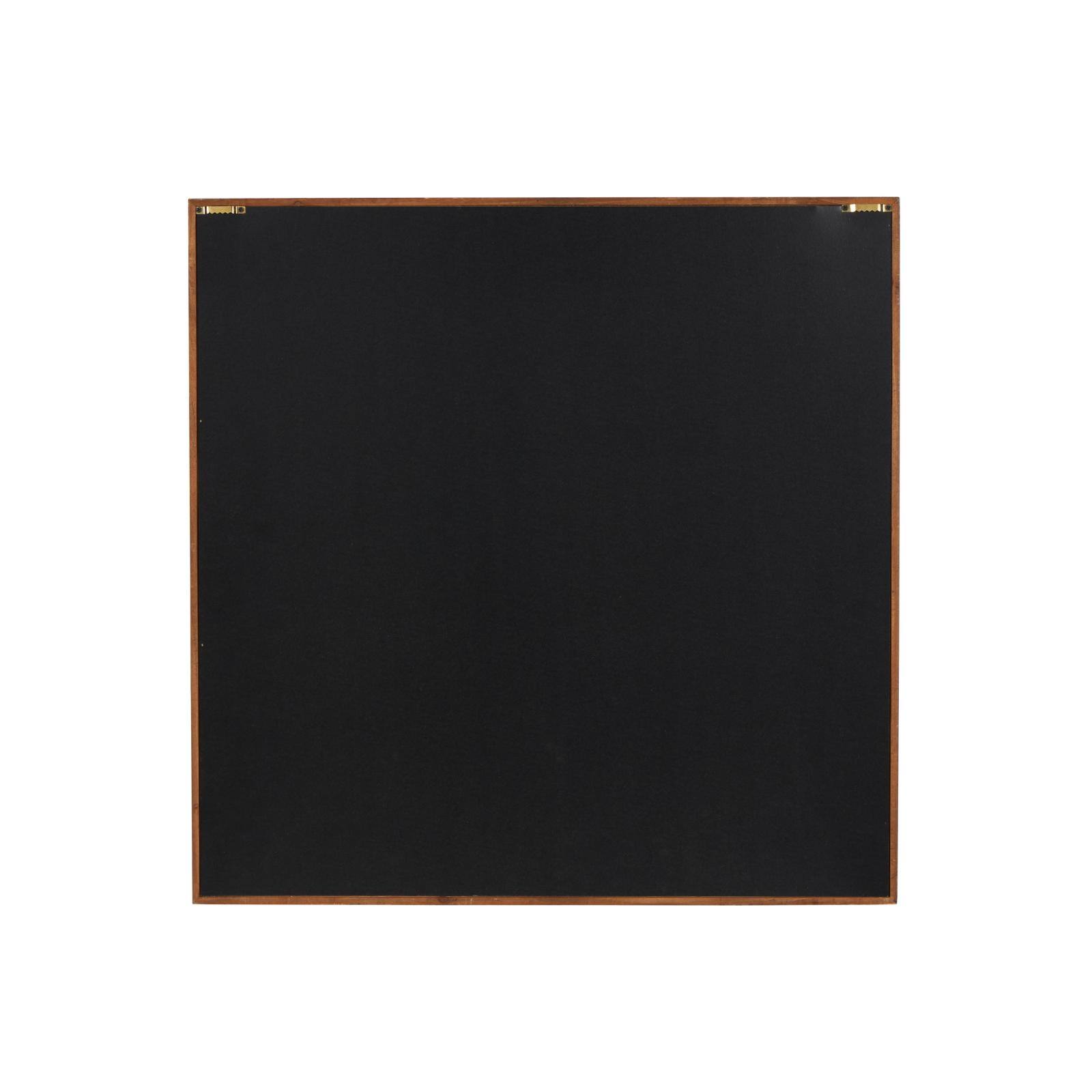 24" x 24" Black Wood Geometric Dimensional Layered Shape with Brown Frame Wall Décor