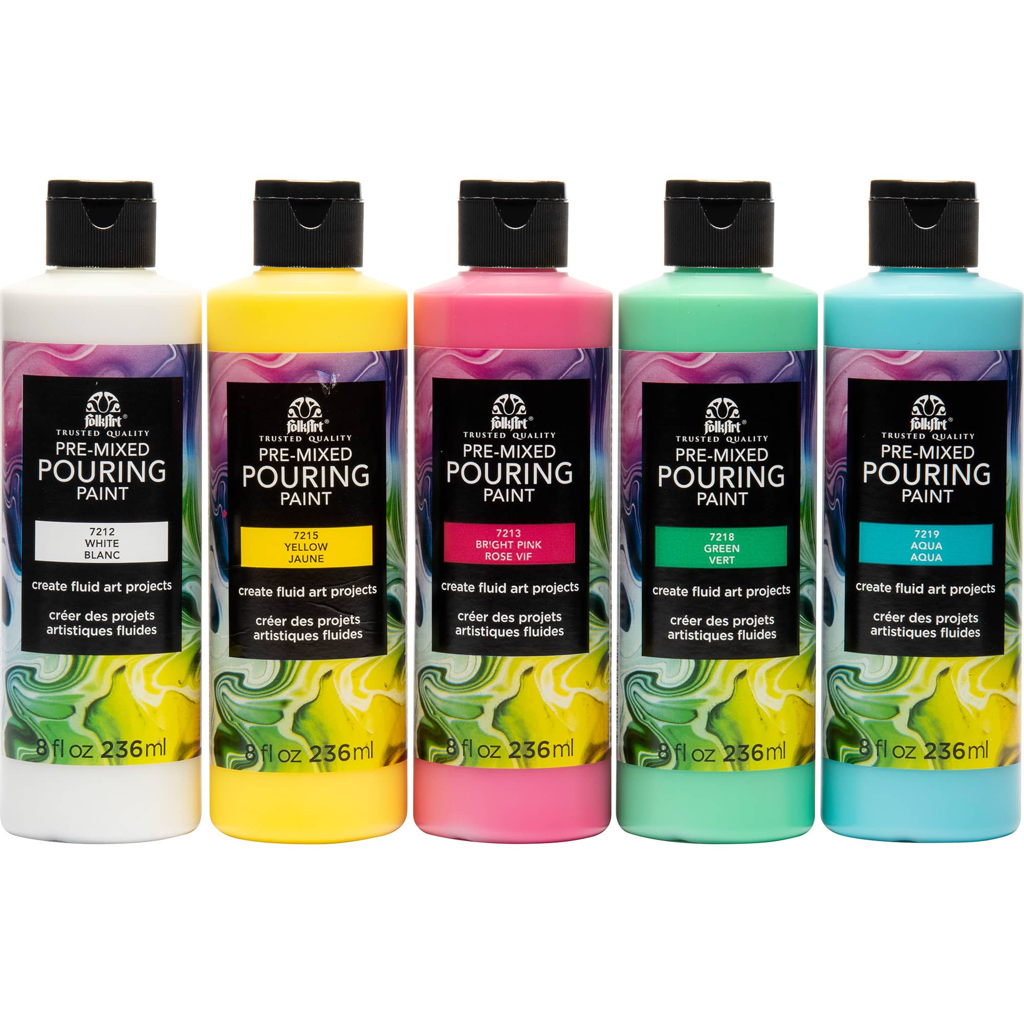 FolkArt® Acrylic Pre-Mixed Pouring Craft Paint 5 Color Set