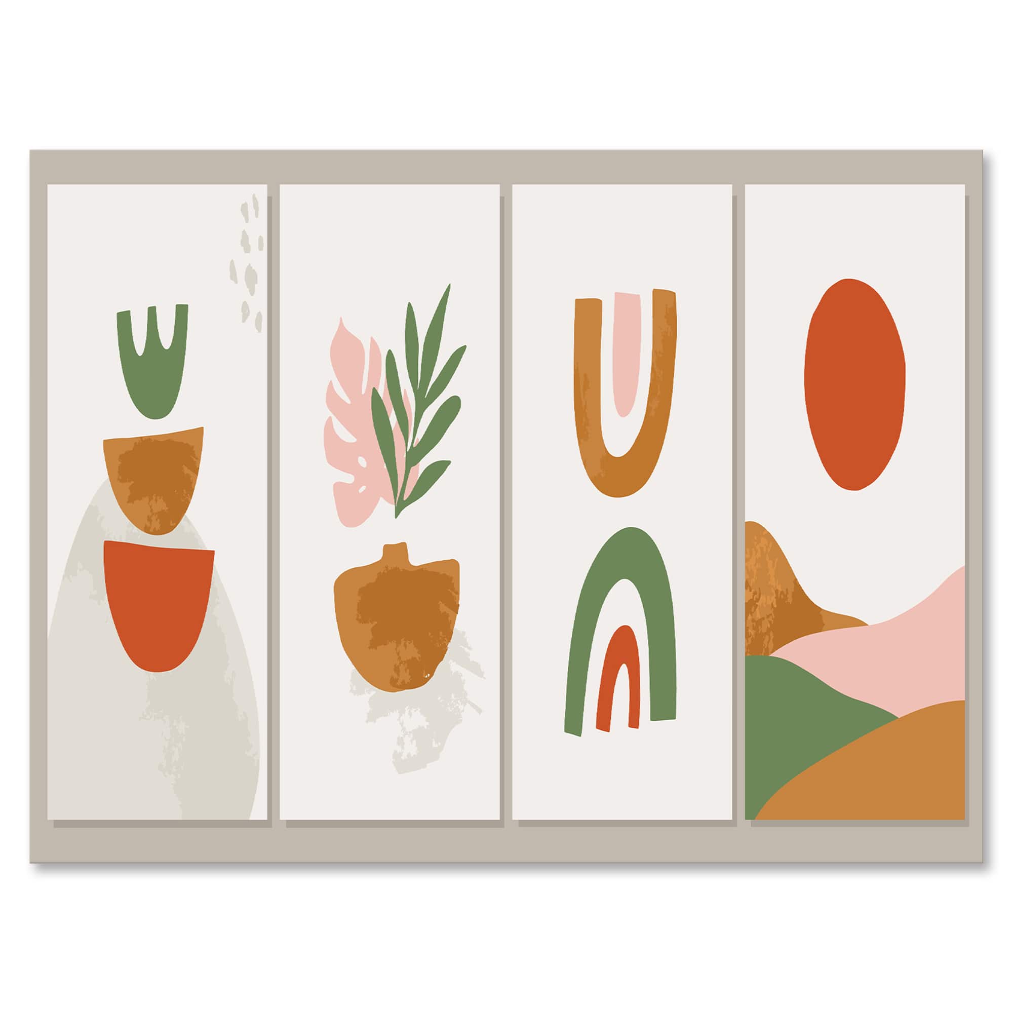 Designart - Minimalistic Compostion of Organic Shapes VI - Modern Canvas Wall Art Print