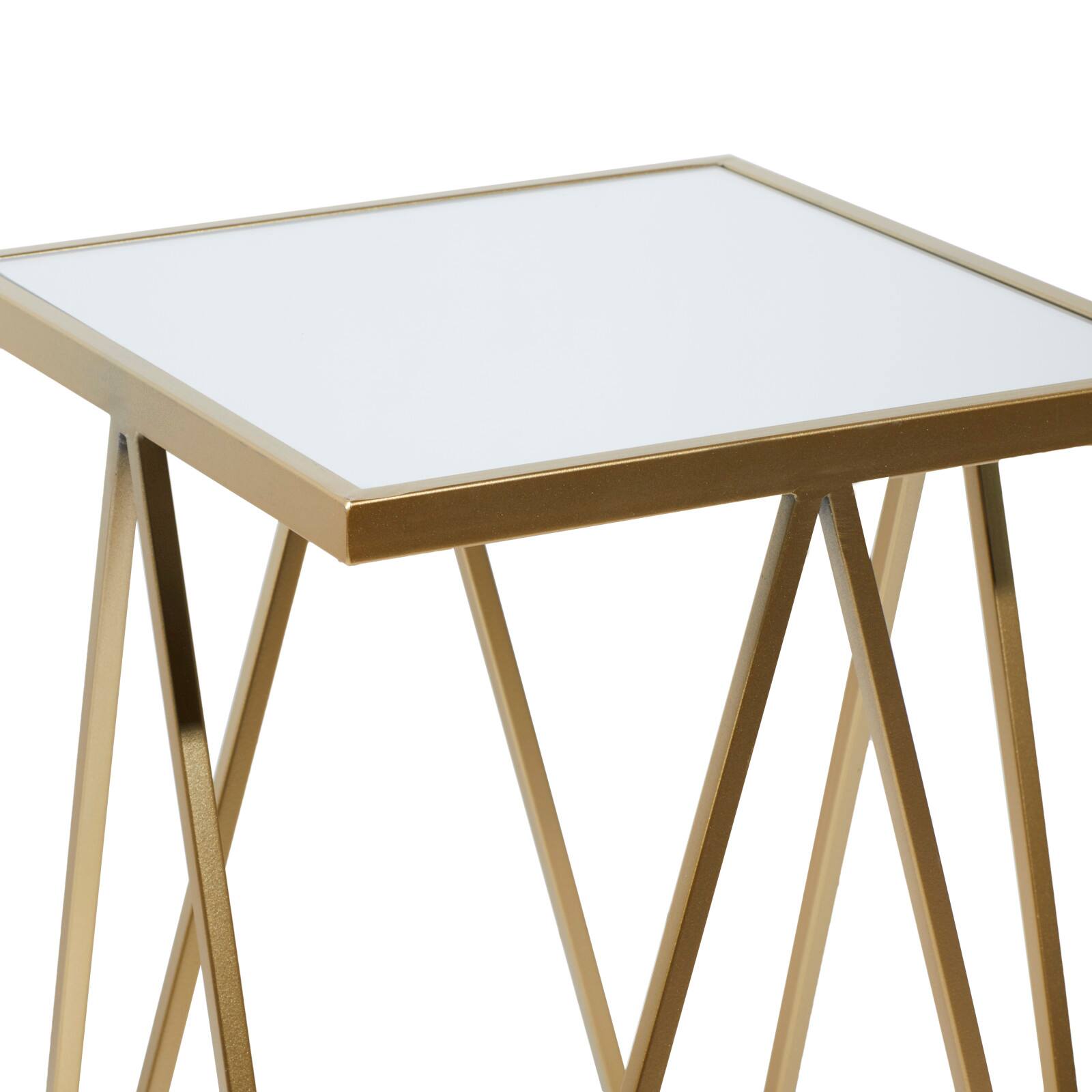 Gold Metal Contemporary Accent Table Set