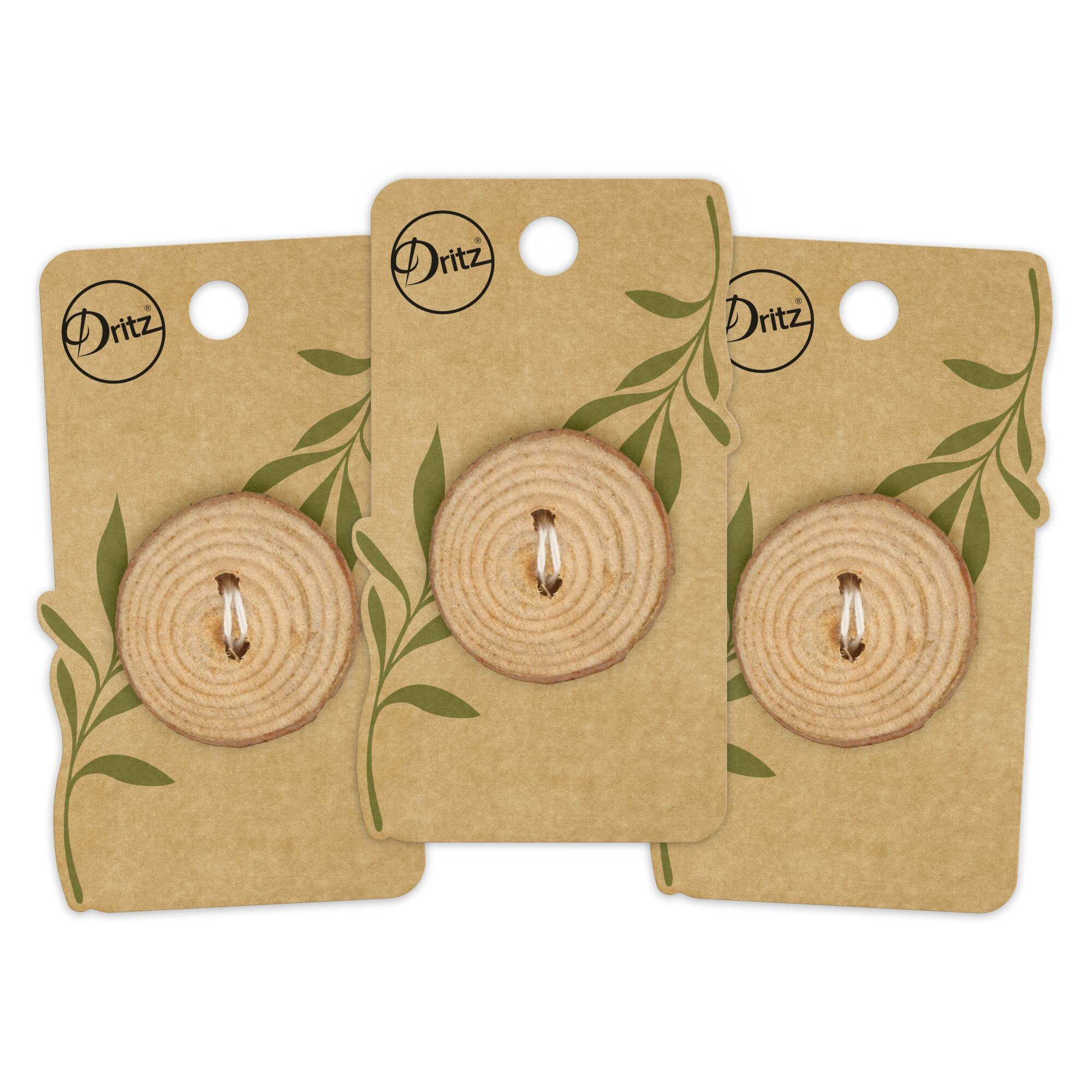 Dritz® 30mm Light Brown Sustainable Wood Grain Round Button, 3ct.