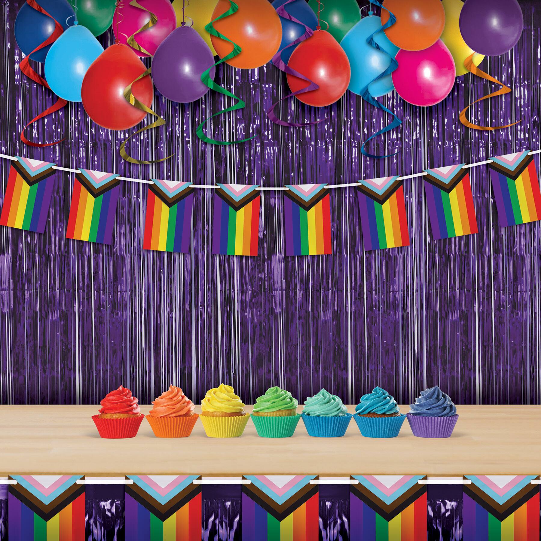Beistle 4.5ft. Pride Flag Pennant Streamers, 2ct.