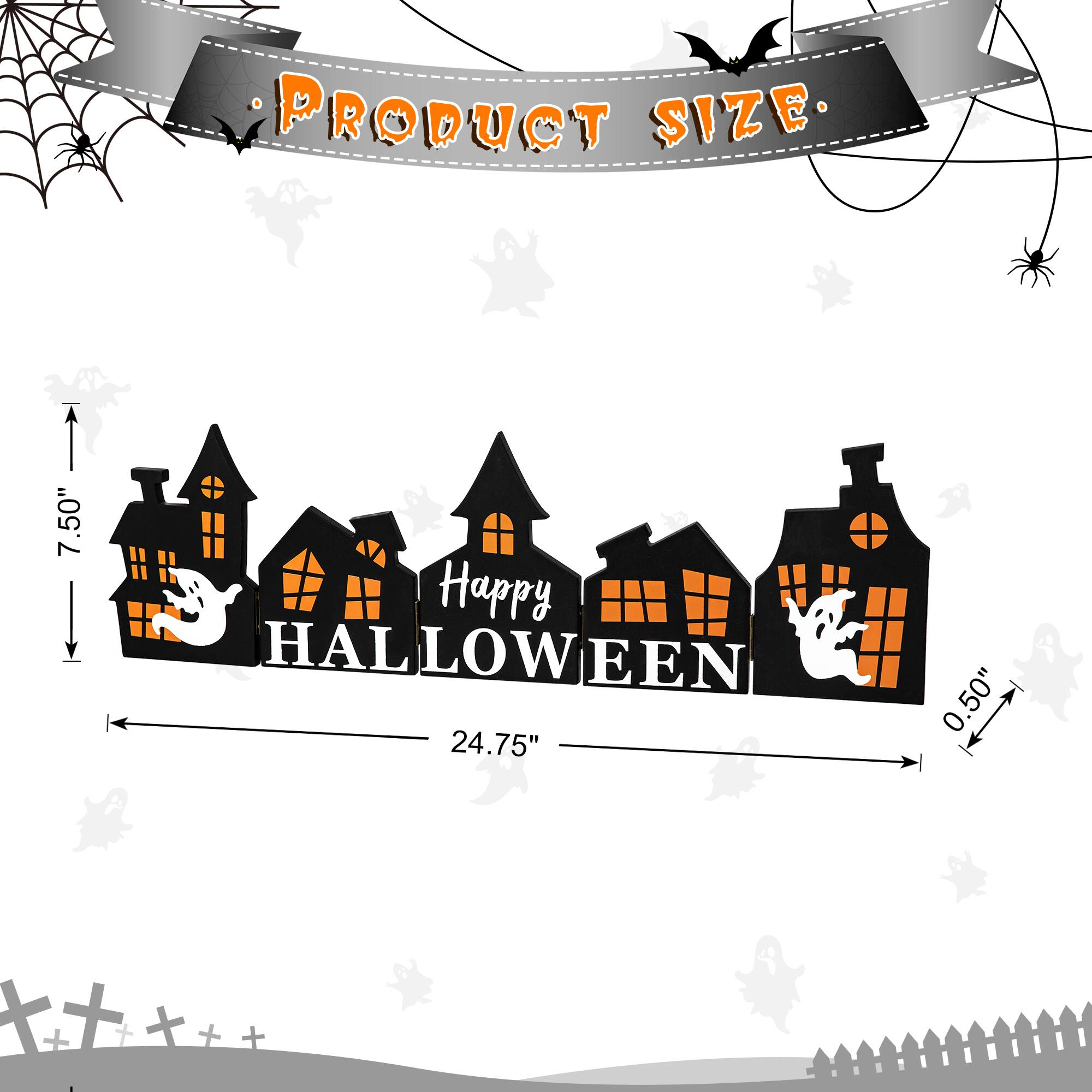 Glitzhome® 2ft. Halloween Hinged Haunted House Table Décor