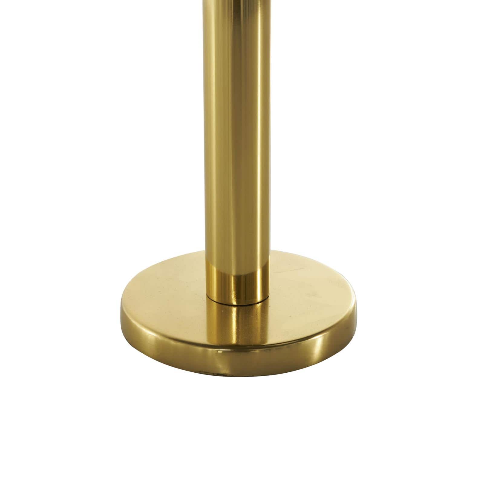 Gold Stainless Steel Metal Slim Minimalistic Candle Holder with Round Base Set