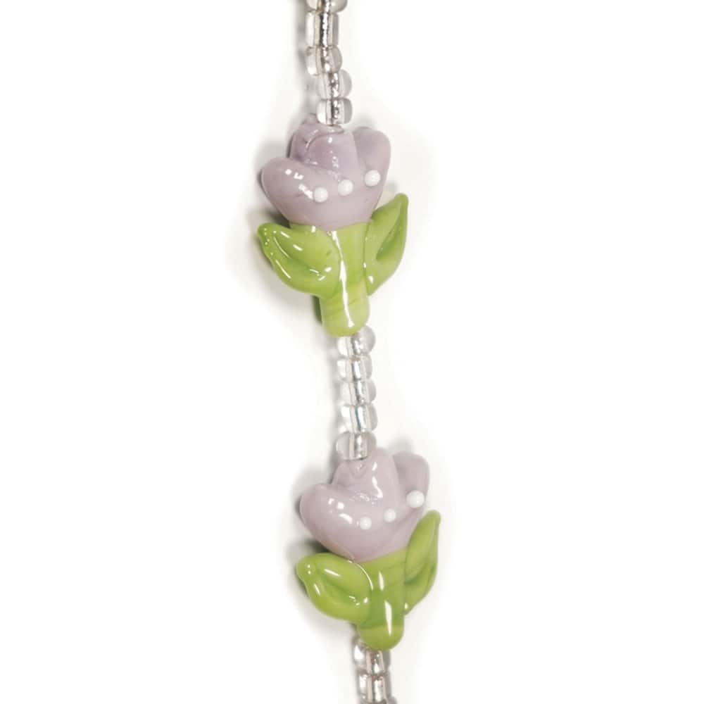 Jesse James Beads 20mm Purple Tulip Glass Beads
