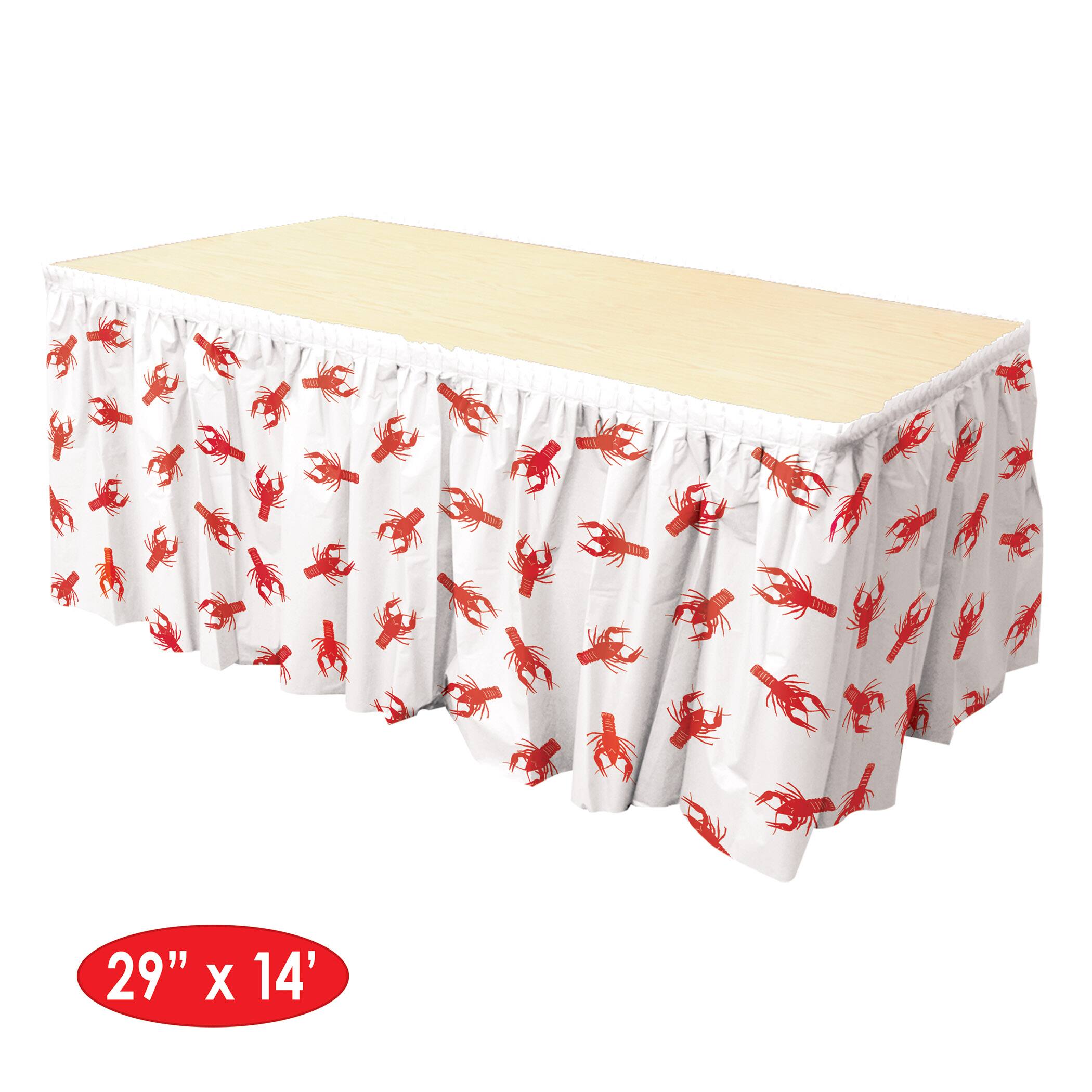 Beistle 29" x 14ft. Red & White Crawfish Table Skirting