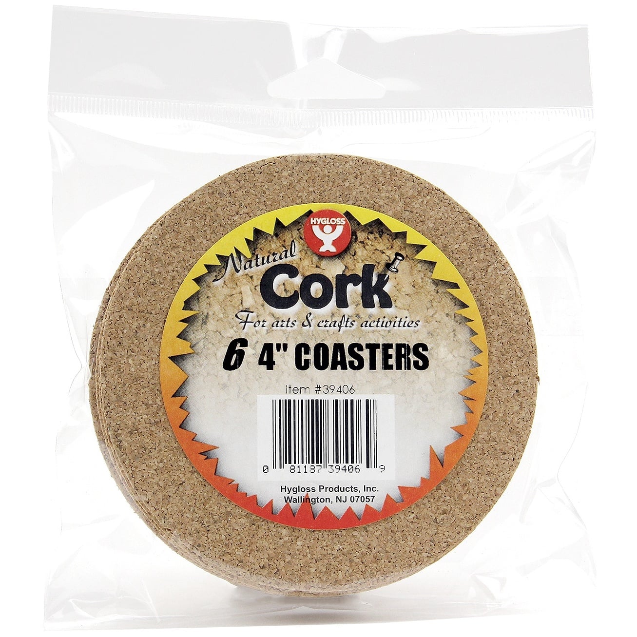 Hygloss® 4" Round Cork Coasters, 6ct.