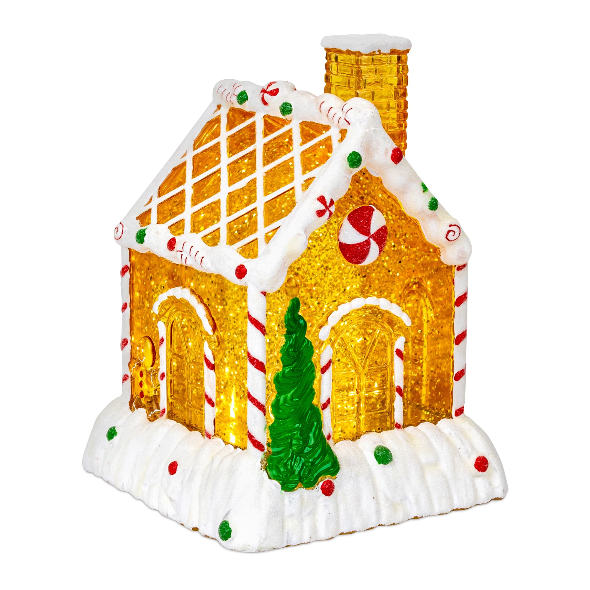 Melrose 7.5" LED Gingerbread House Snow Globe Decoration
