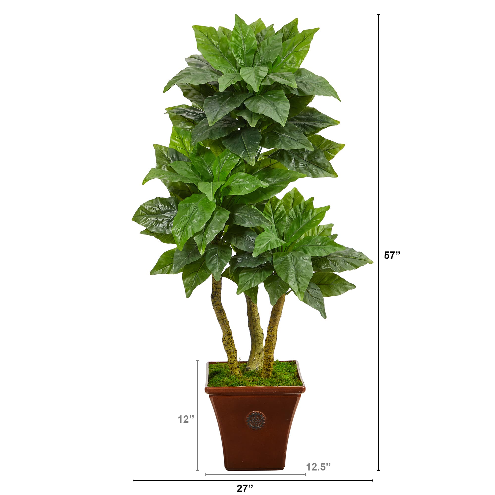 6ft. UV Resistant Bird Nest Tree in Brown Planter