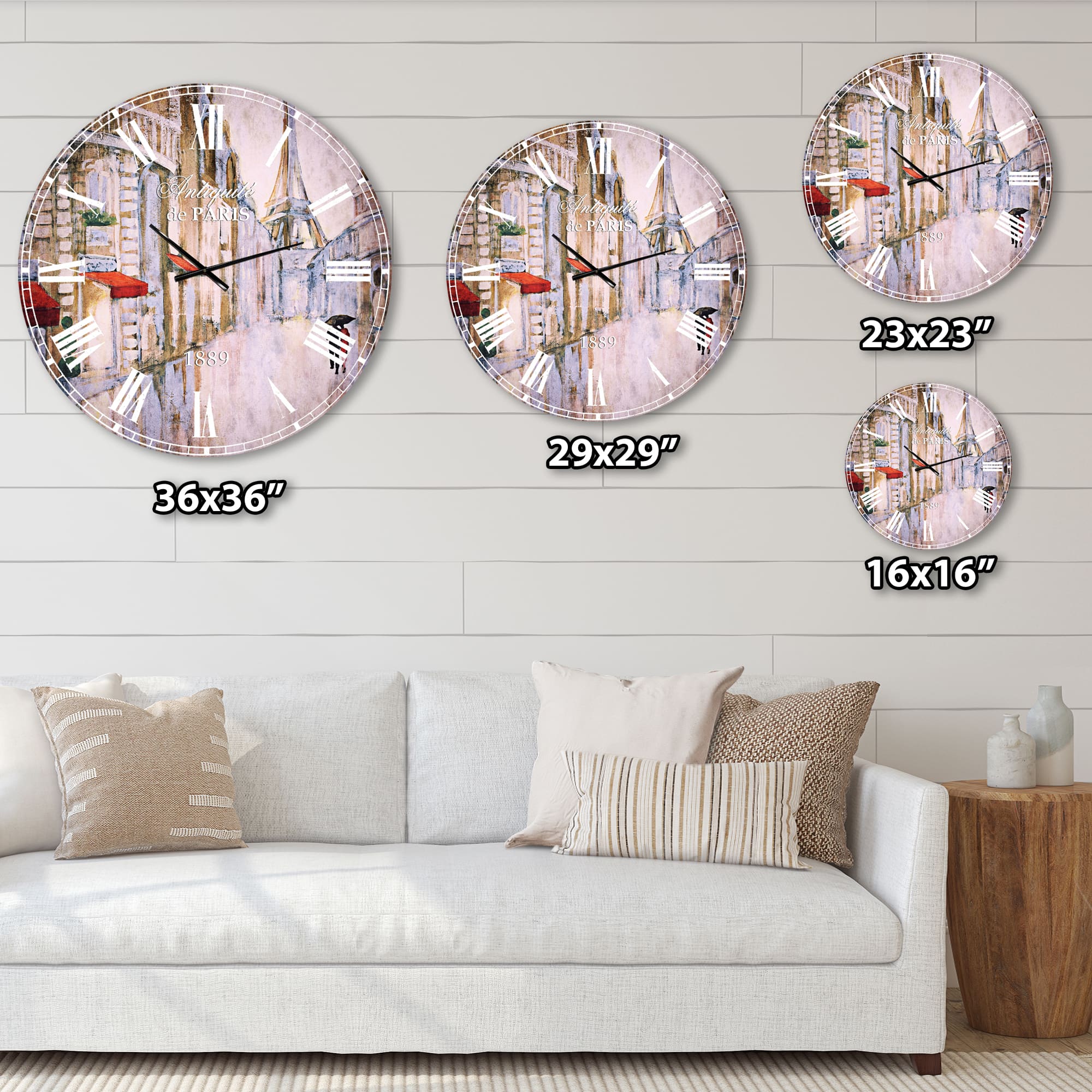 Designart 'Love In Paris Iii French Country Wall Clock