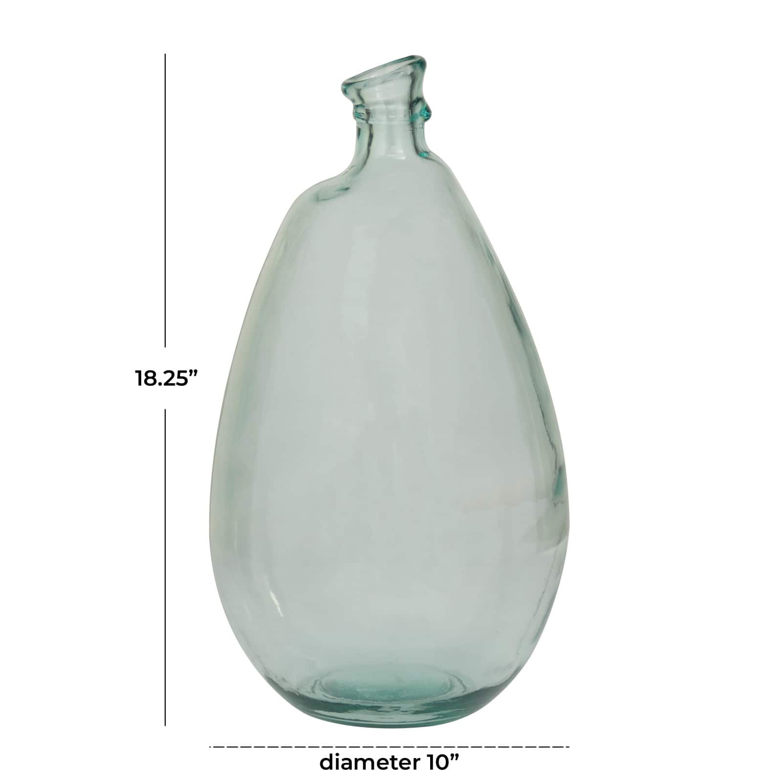 Blue Recycled Glass Handmade Spanish Vase 10" x 10" x 18"