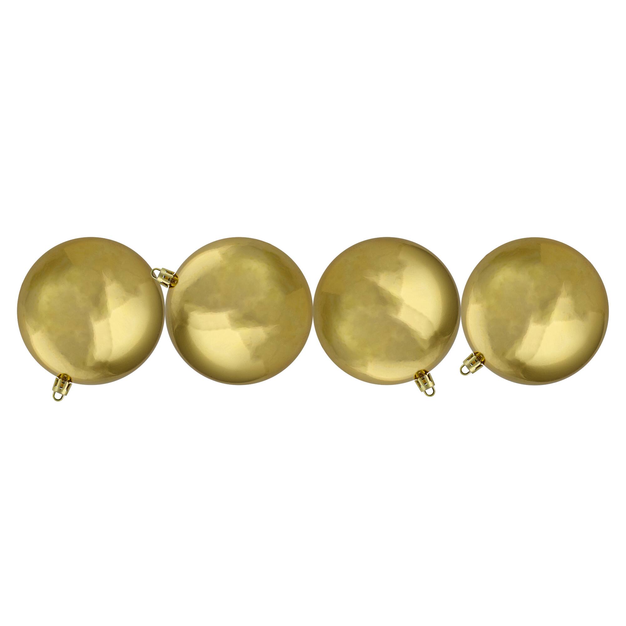 Northlight 4" Vegas Gold Shiny Shatterproof Christmas Ball Ornaments, 12ct.