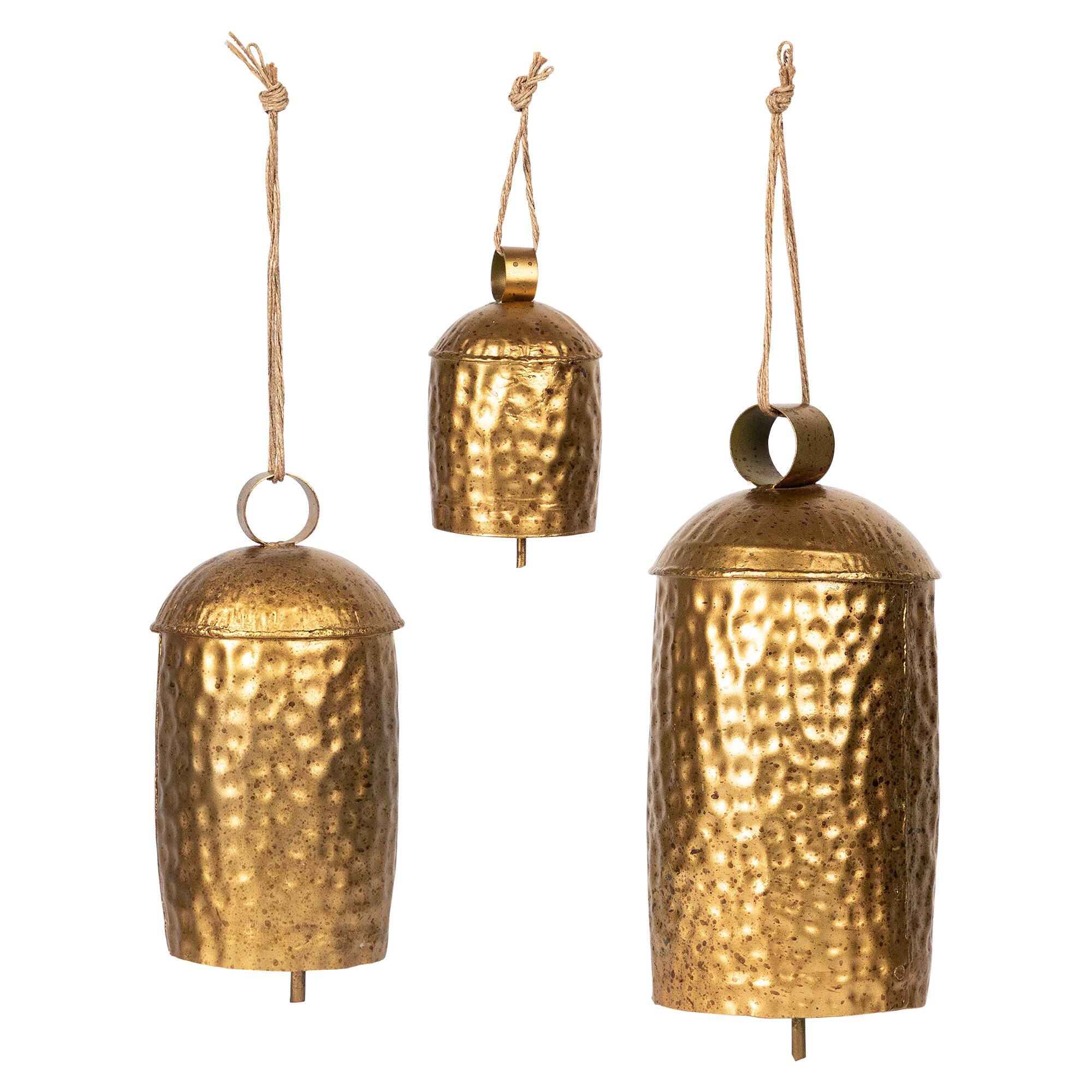 Hammered Iron Dome Bells Christmas Decorations Set