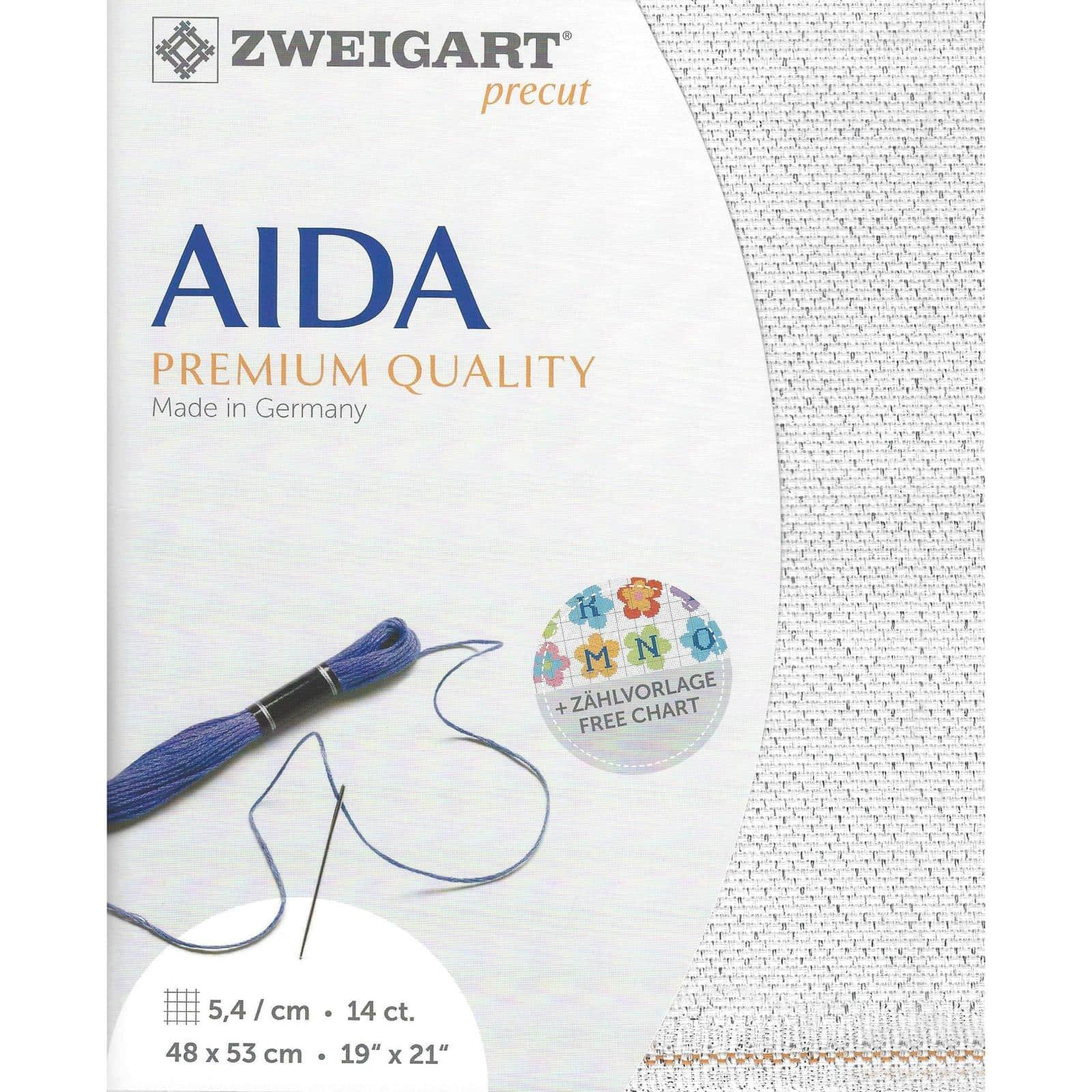Zweigart® Aida 14 count Sliver Flecked White Precut Stern
