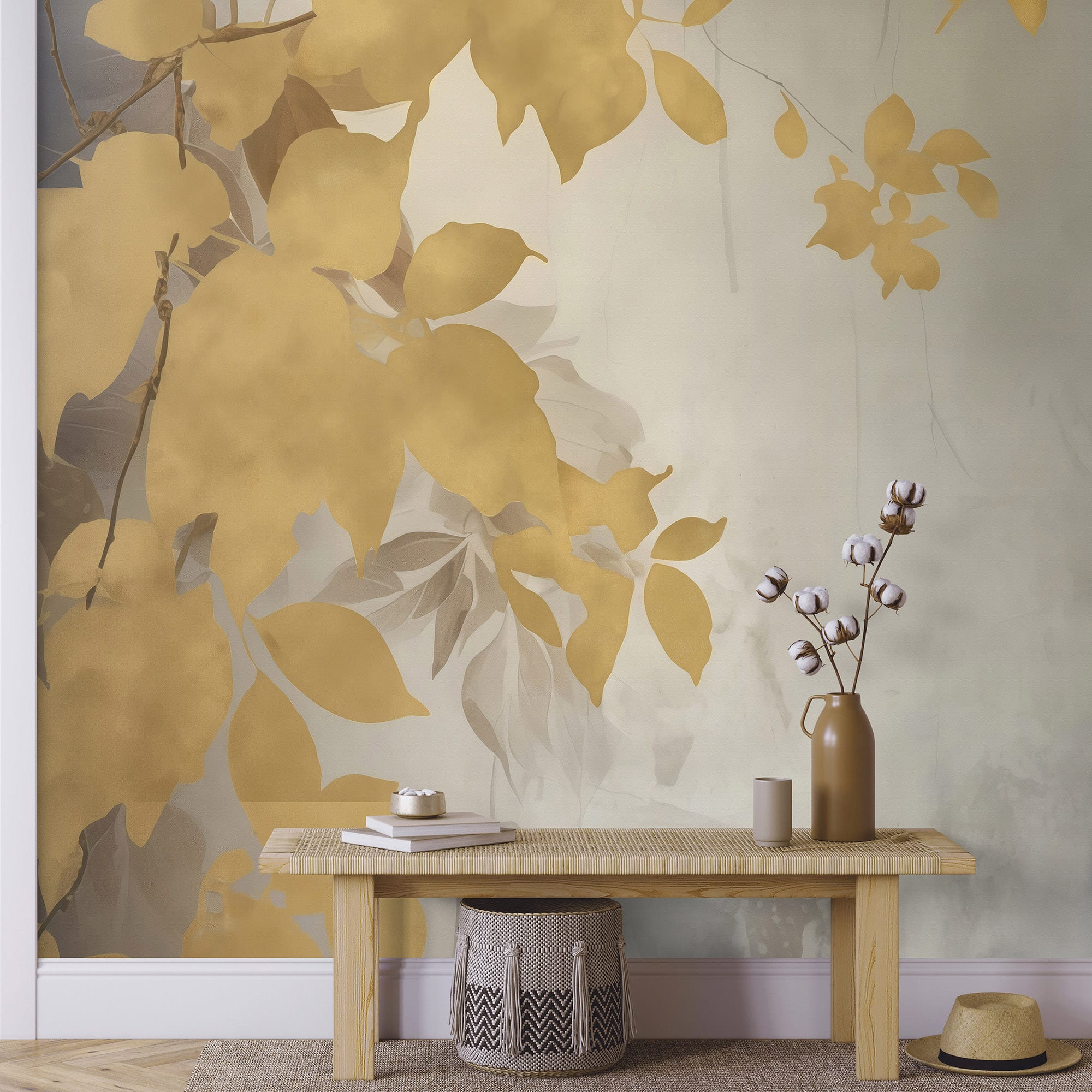 Designs Direct Afterglow Leaves Wall Mural