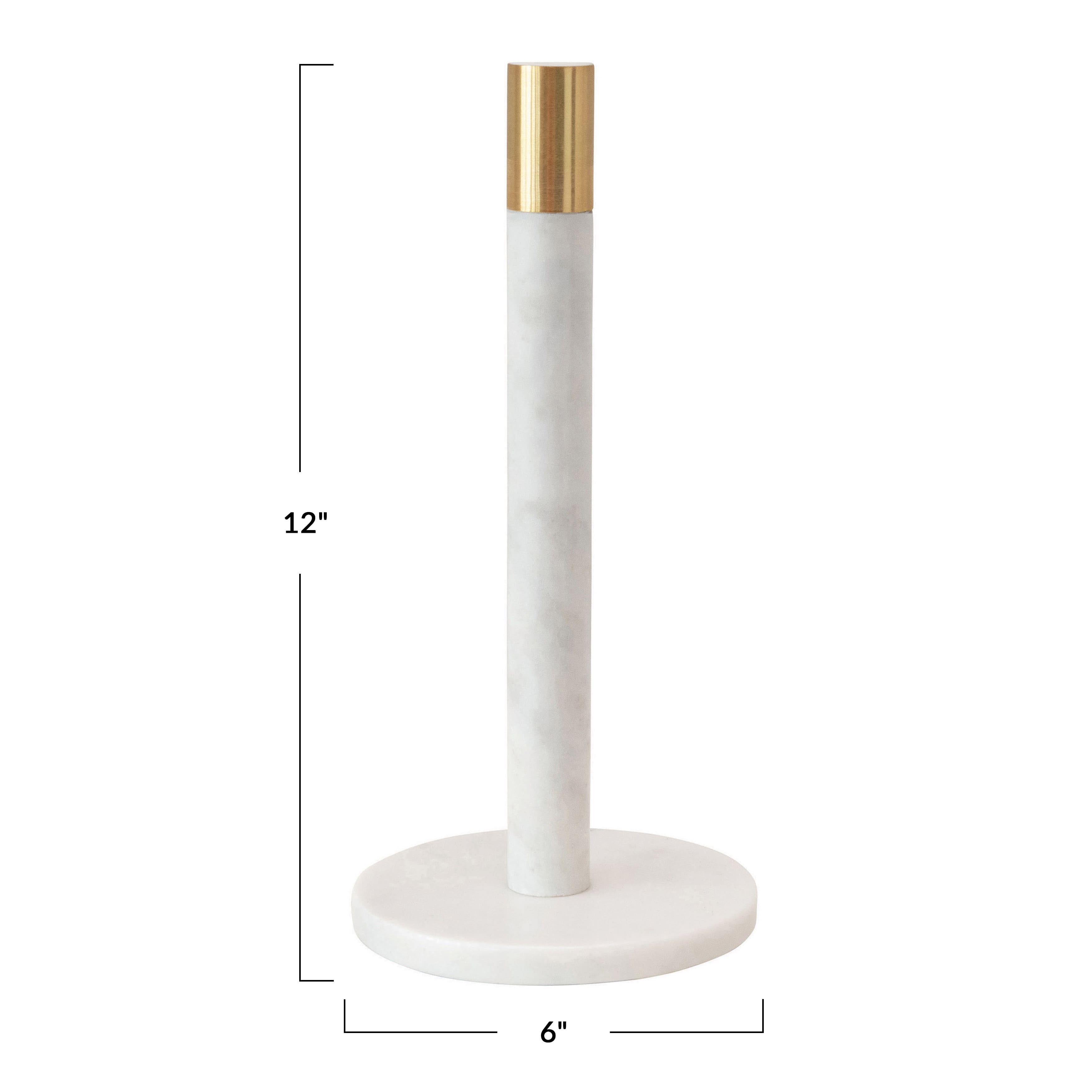 Hello Honey® 12" Modern Marble with Brass Detail Paper Towel Holder
