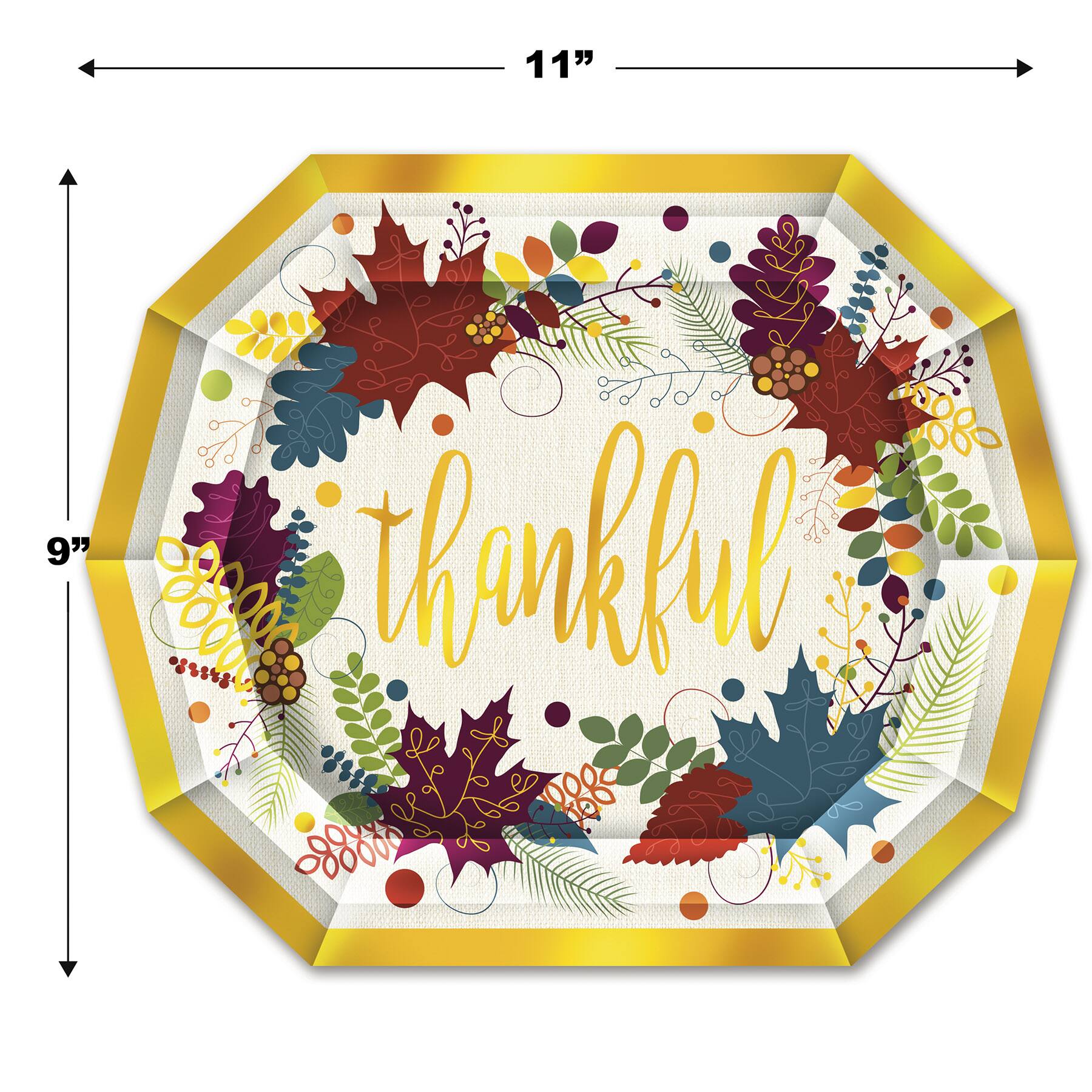 Beistle 9" x 11" Friendsgiving Dinner Plates, 16ct.