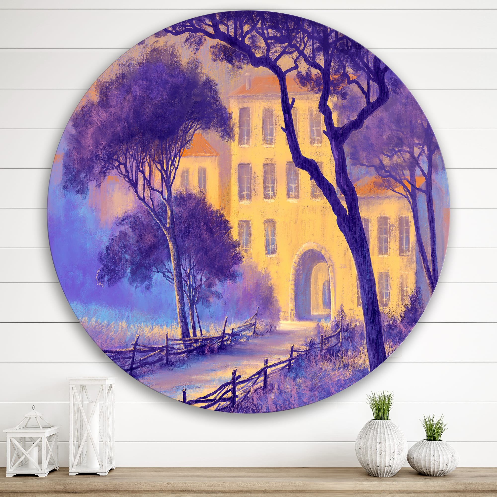 Designart - Street Landscape On Footpath & Trees In A City