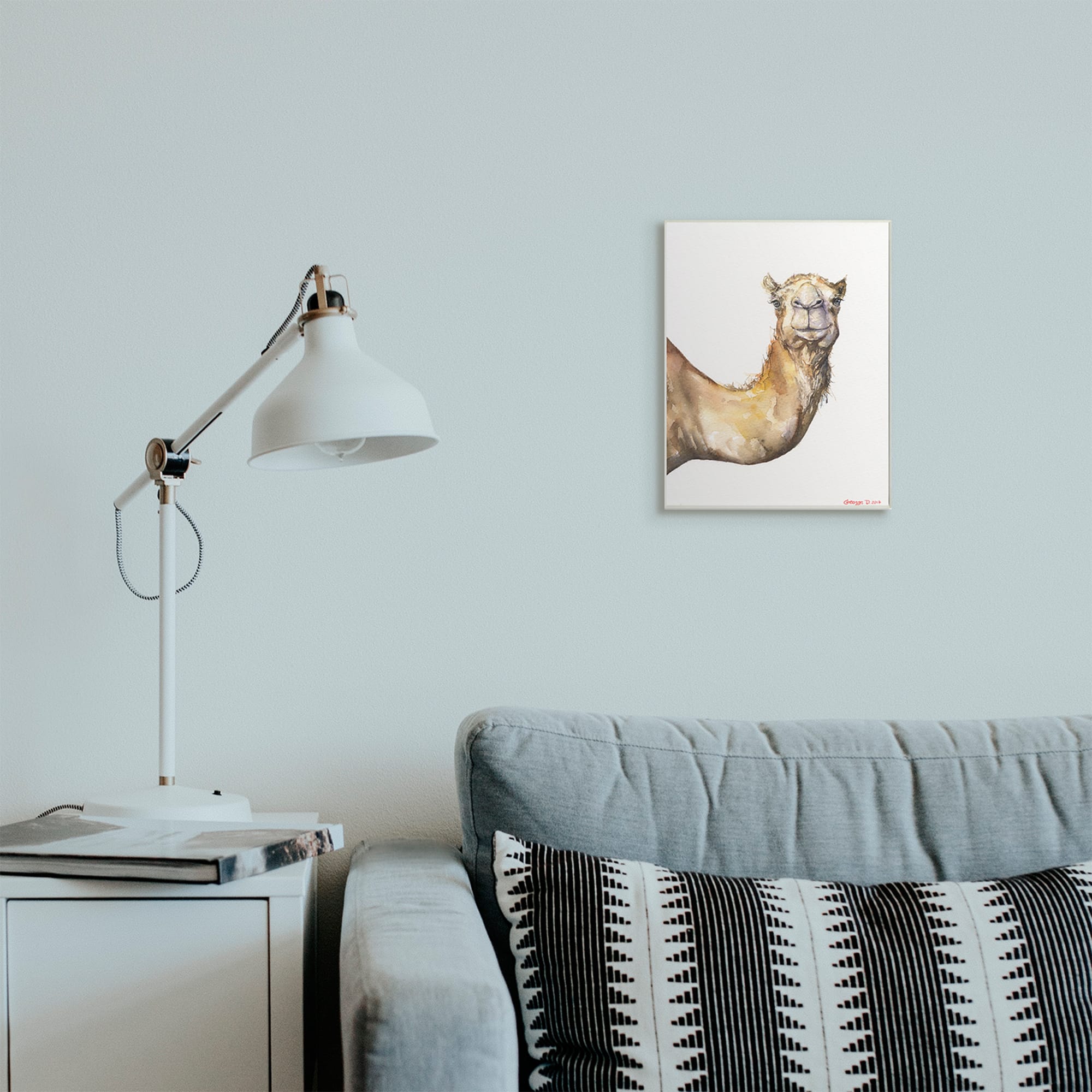 Stupell Industries Camel Side Portrait Desert Animal Tan White Wall Plaque