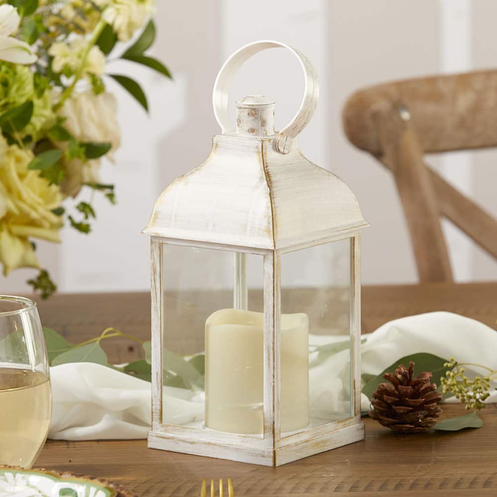 Kate Aspen® Marrakesh LED Vintage Decorative White Lantern, 2ct.