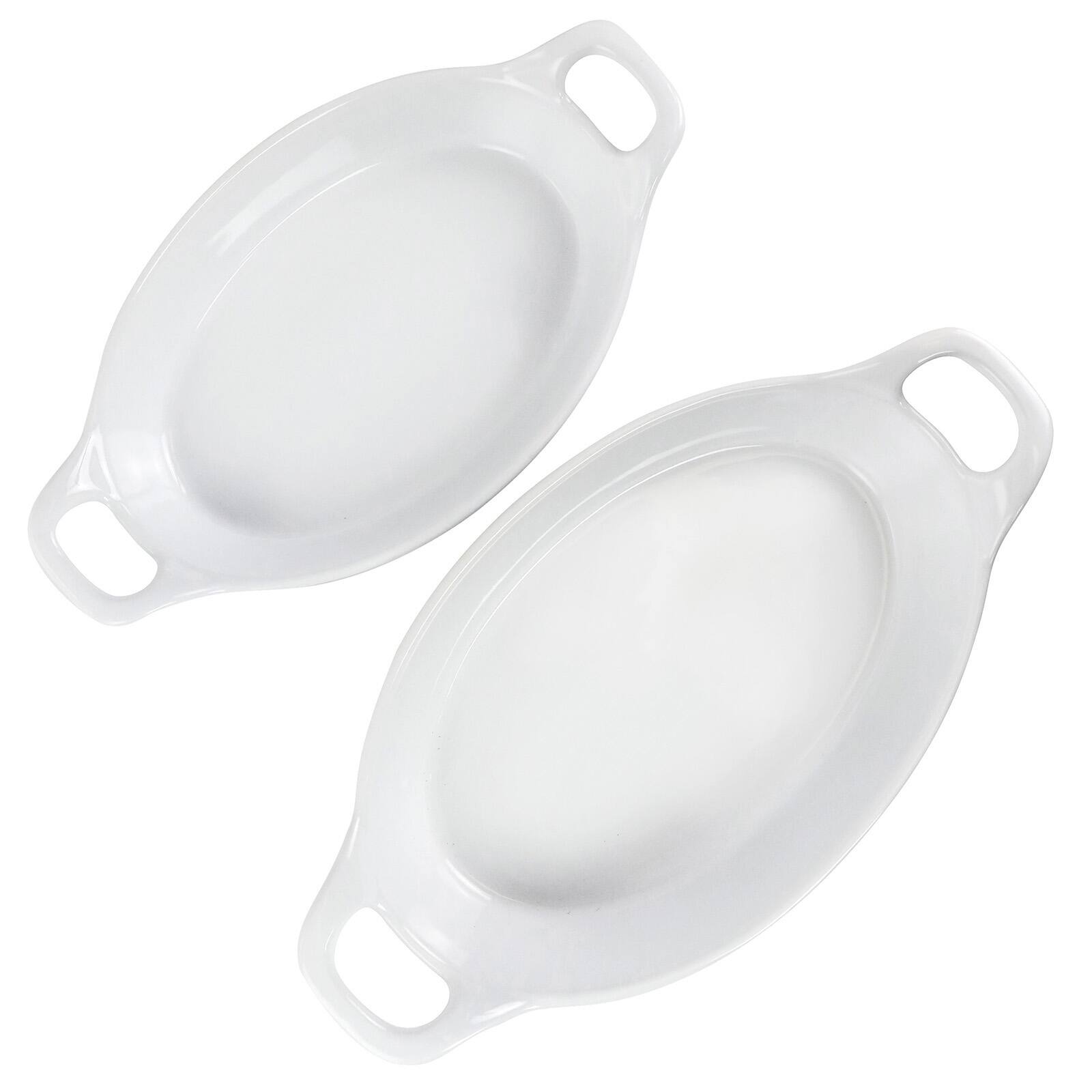 Martha Stewart White Oval Stoneware Baker Set
