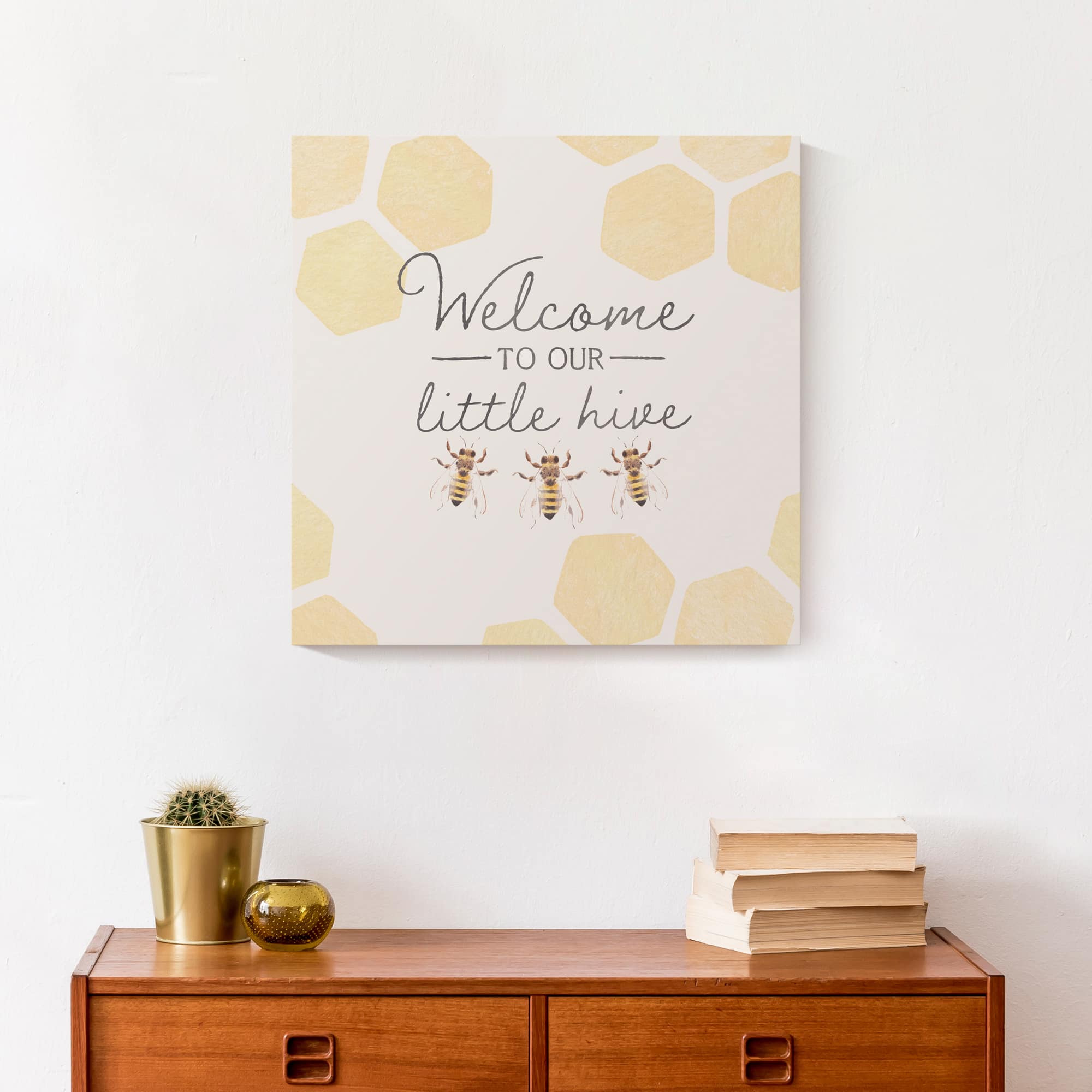 Welcome To Our Hive Bees 16" x 16" Canvas Wall Art