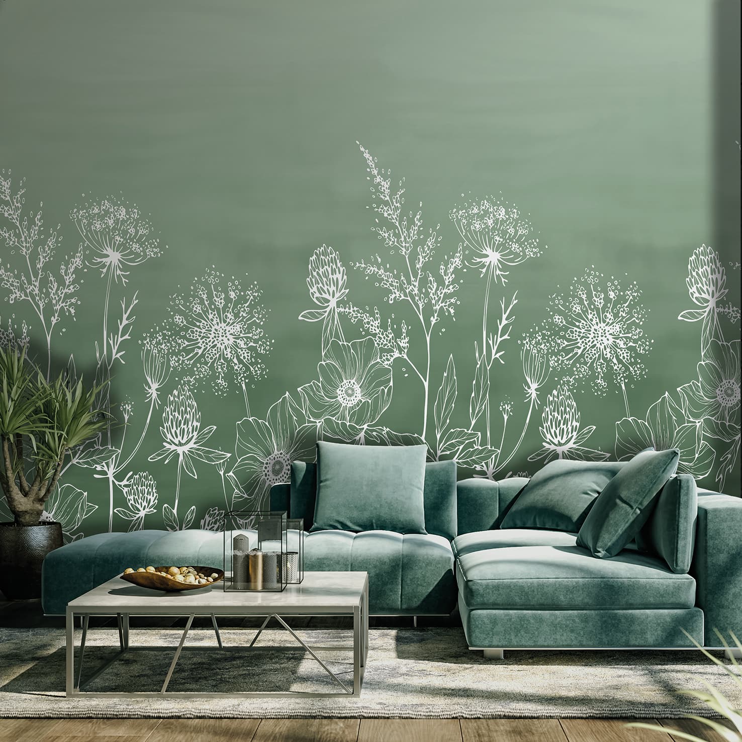 Designs Direct Wild Flora Sketch Wall Mural