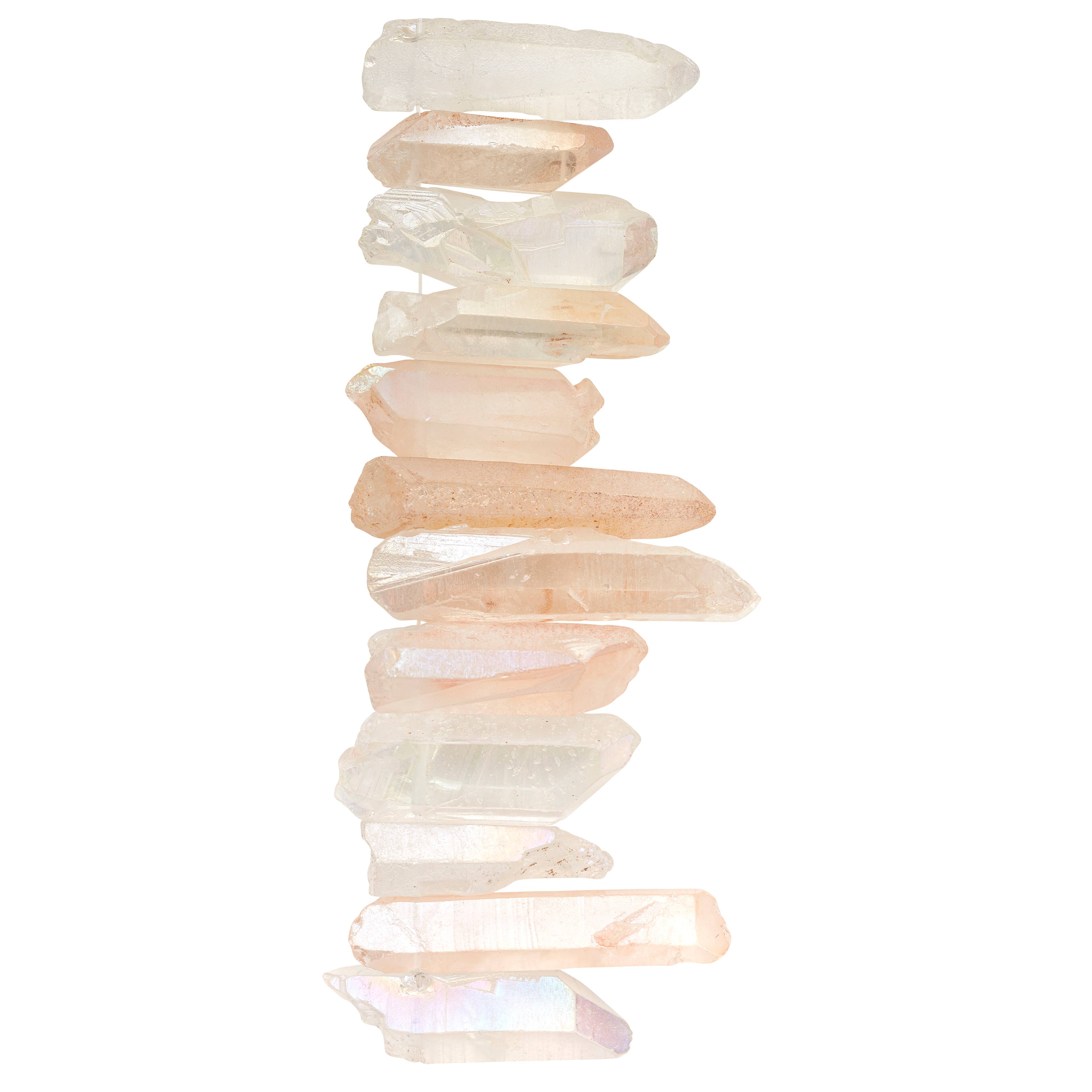 12 Pack: Rose Crystal Luster Stone Stick Beads by Bead Landing™