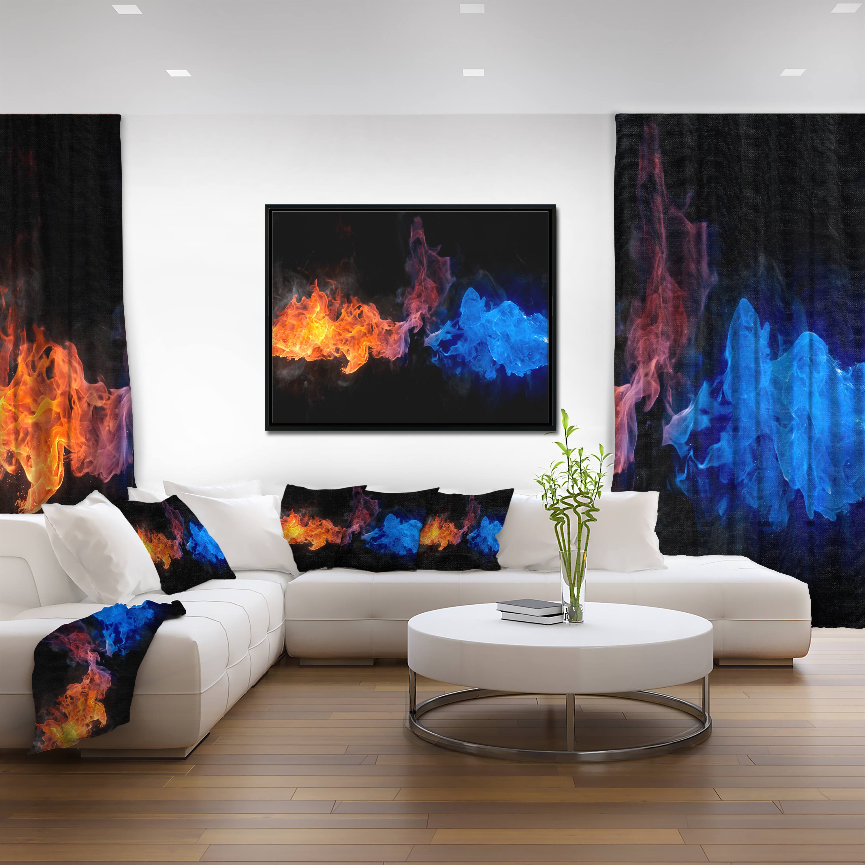 Designart - Blue and Red Fire