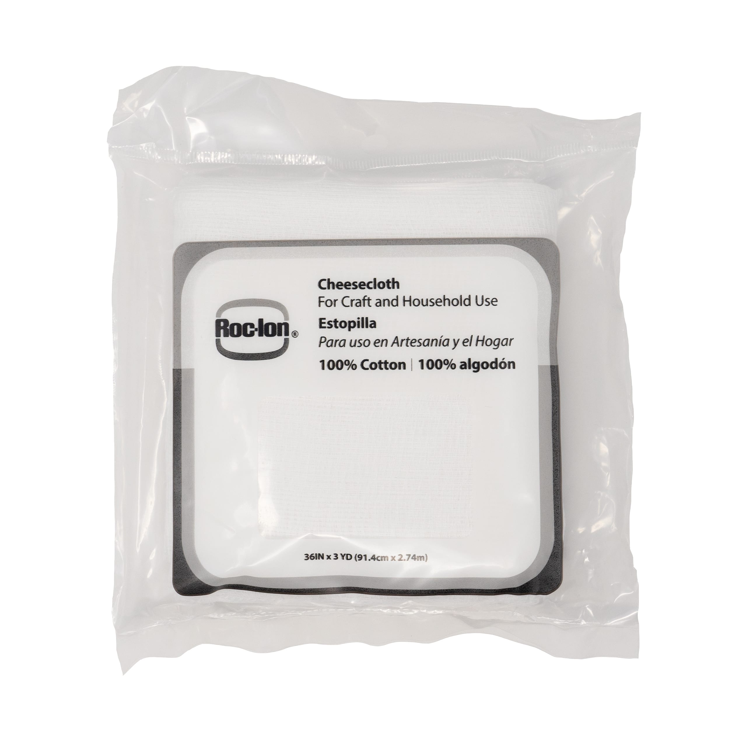 Roc-Lon 36" x 3yd. White Cotton Cheesecloth