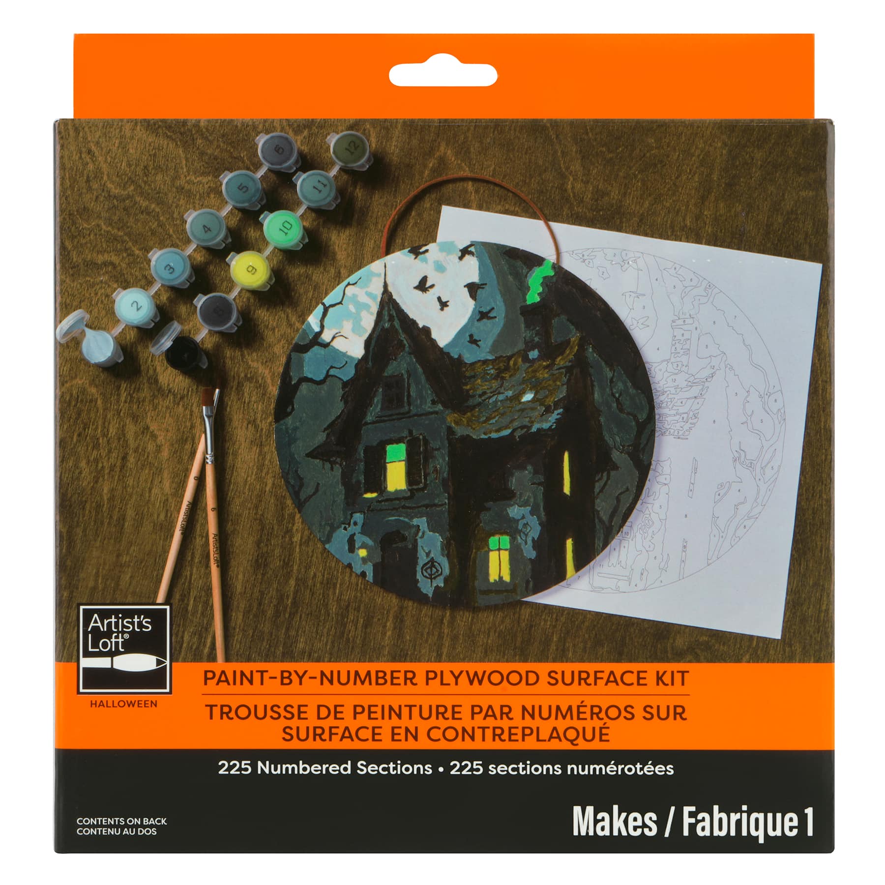 8" Haunted House Paint-by-Number Plywood Surface Kit by Artist's Loft®