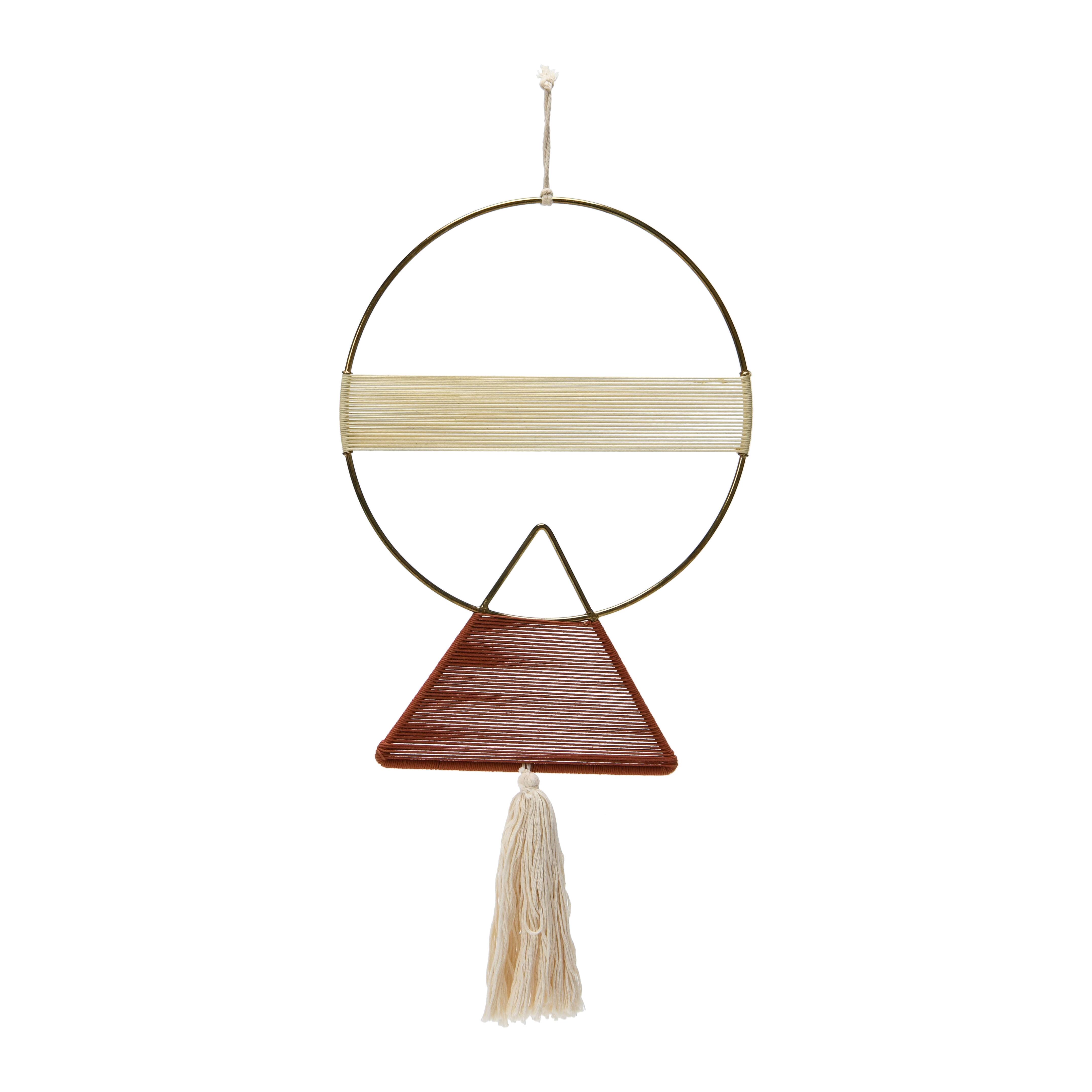 Hello Honey® Geometric Metal & Cotton Wall Hanging with Tassel