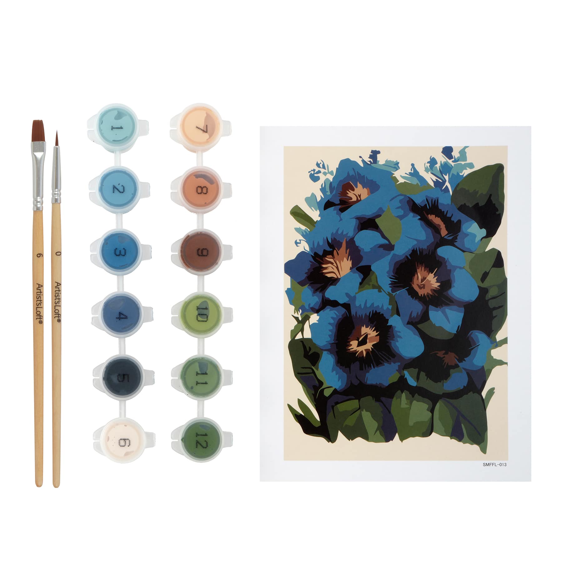 Blue Pansy Paint-by-Number Framed Mini Kit by Artist's Loft®