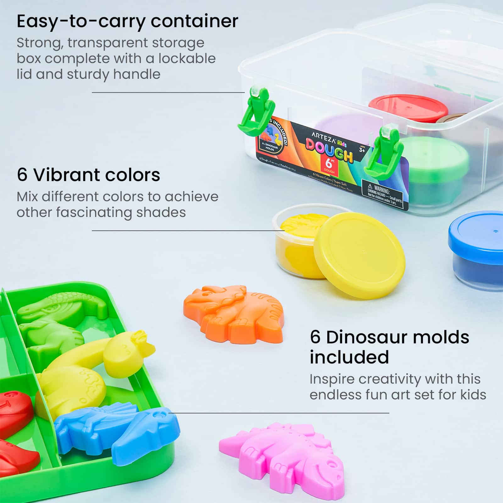 Arteza® Kids Dinosaurs Dough Kit
